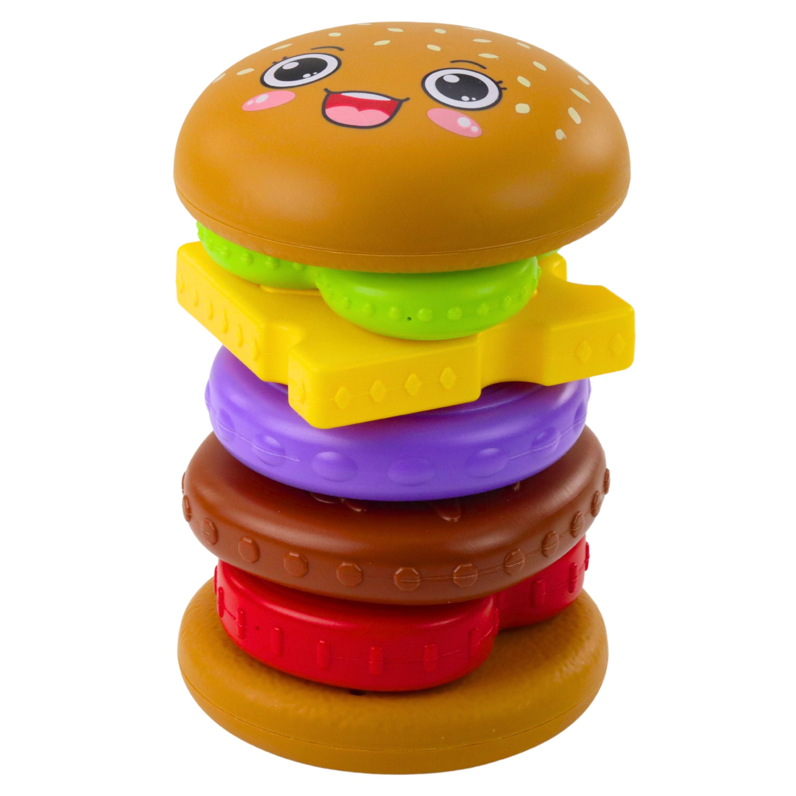 Hamburger Pyramid Puzzle For Children Colorful 7 Pcs.