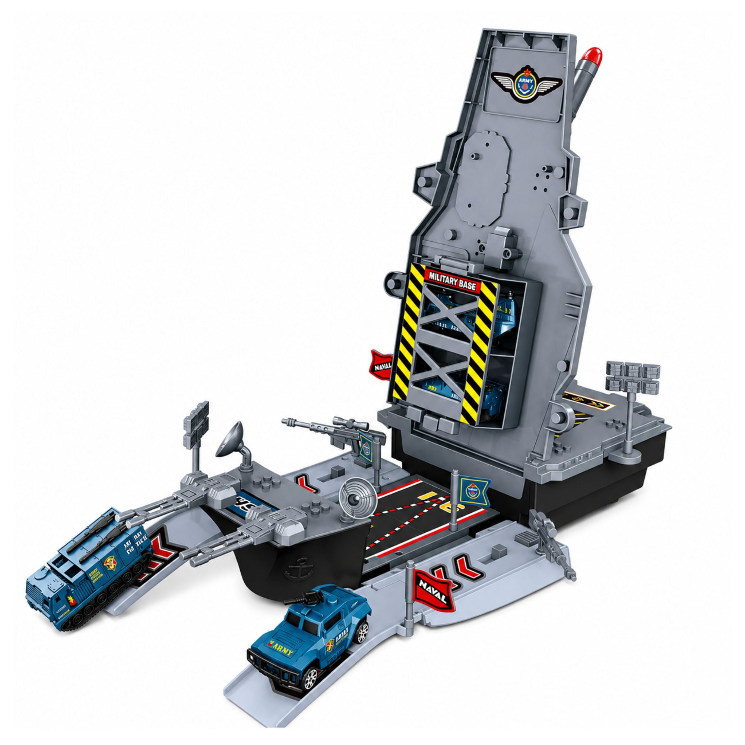 Military Set Aircraft Carrier Military Base Fighters Vehicles Lights Sound