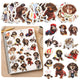 Set Of Paper Stickers With Spaniel Dogs For Decorating 50 Pcs.