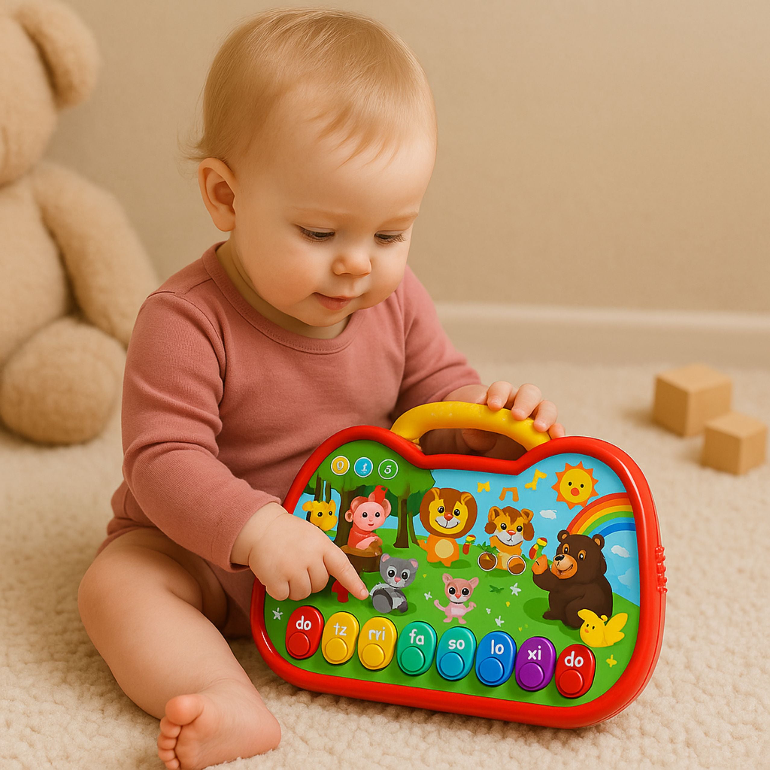 Interactive Educational Board Animal World Instruments Piano