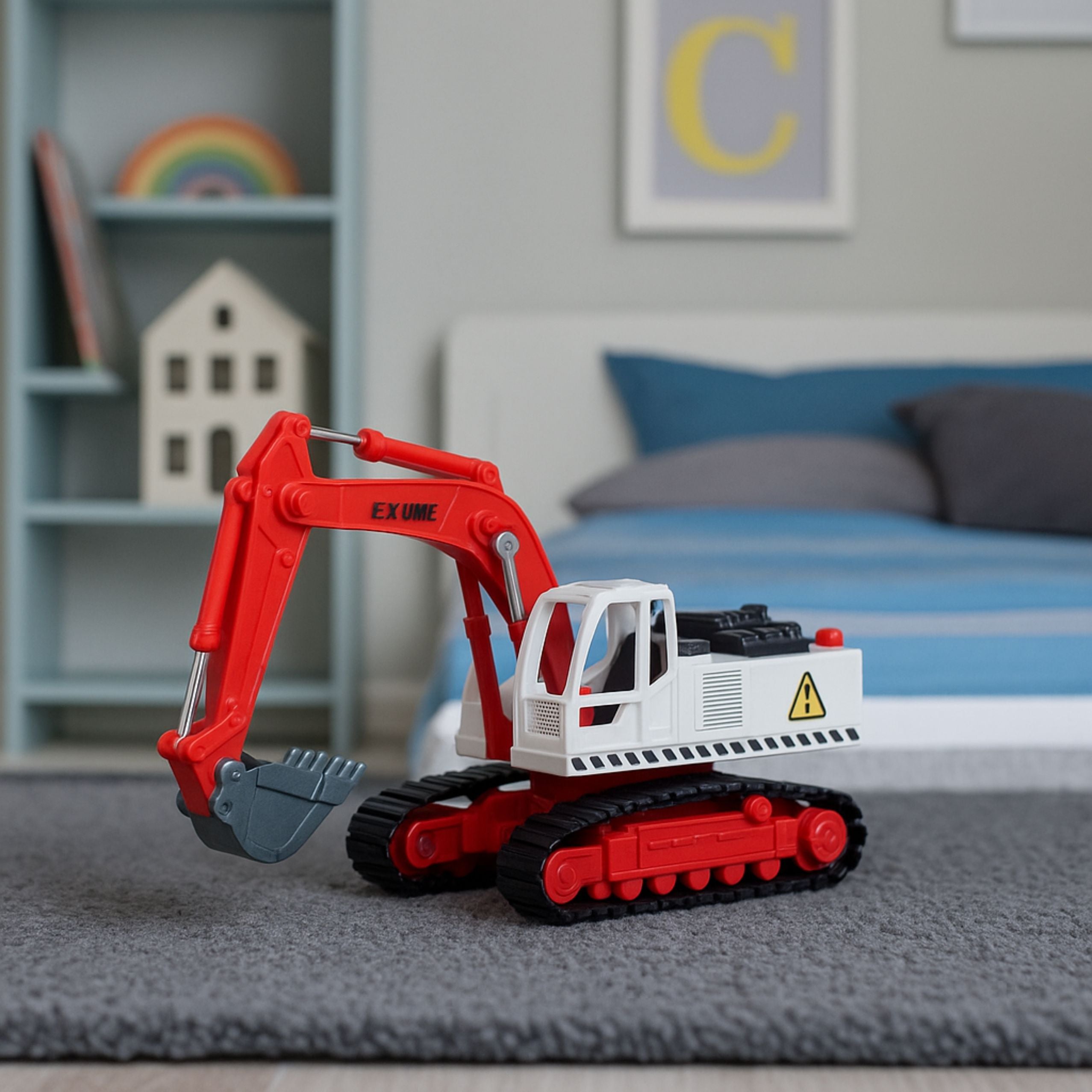 Metal Crawler Excavator With Movable Swivel Bucket Cabin Lights Sounds