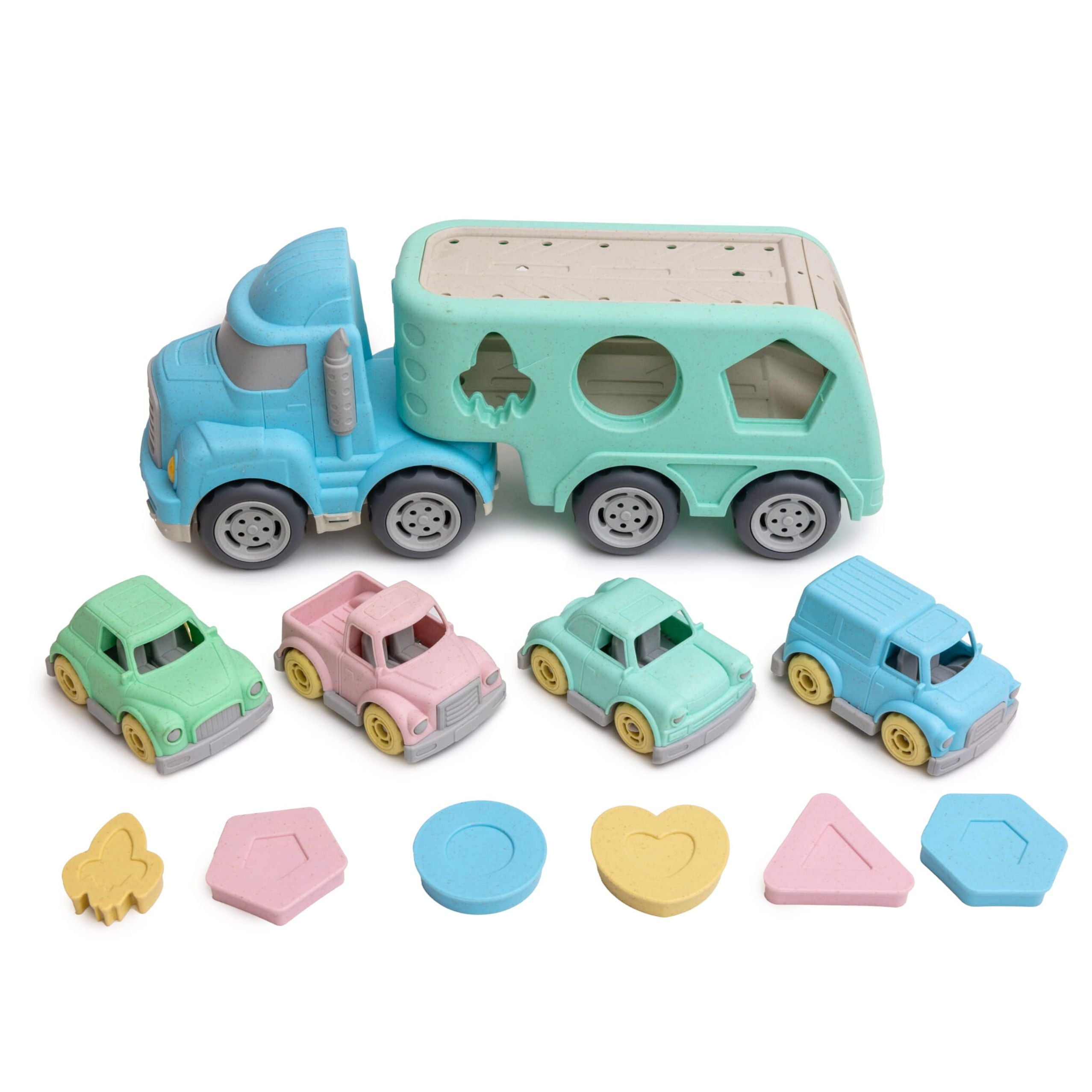 Truck Tow Truck Educational Sorter With Cars Blocks Pastel Bio Plastic