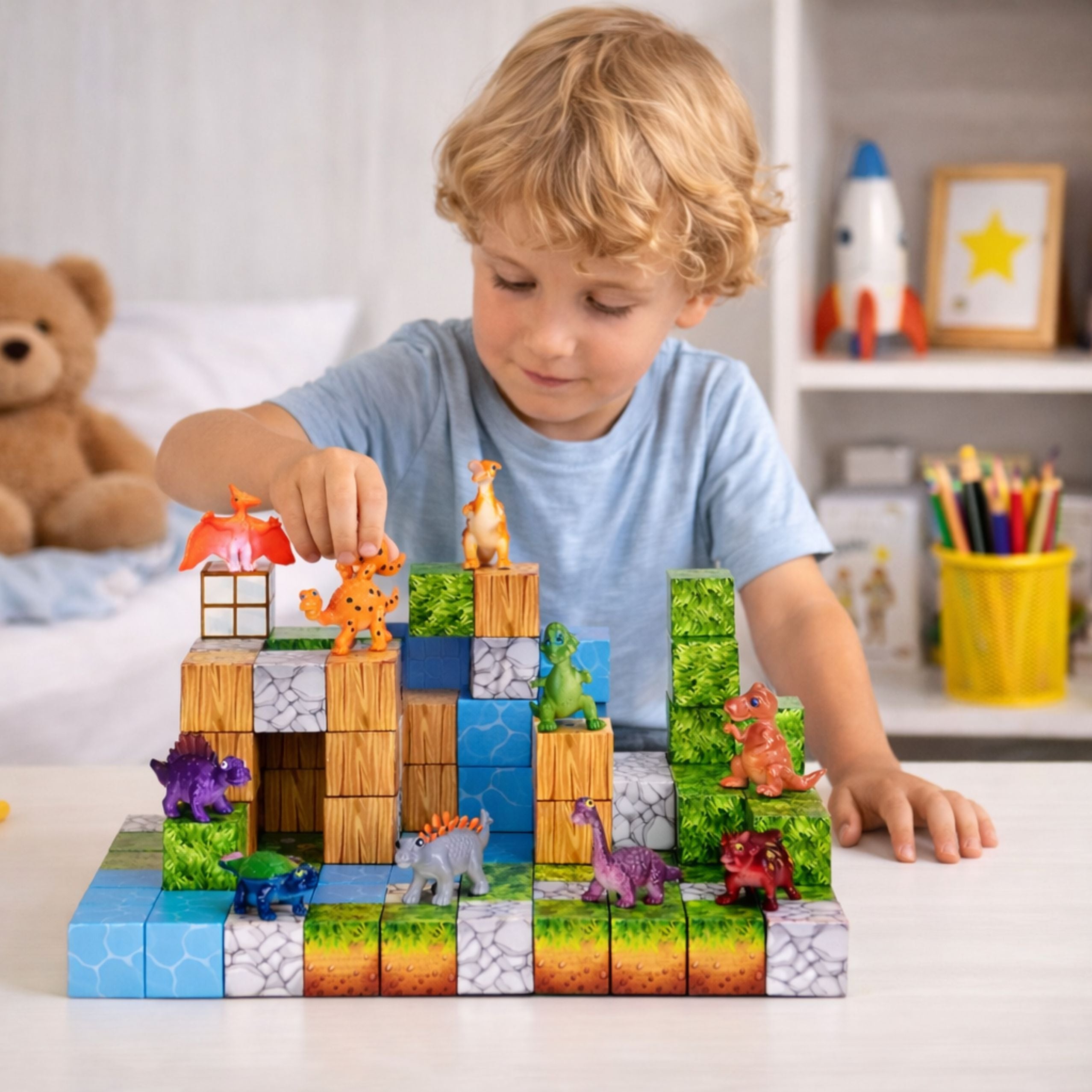 Magnetic Construction Blocks Cubes Square World 3d 114 Pcs.