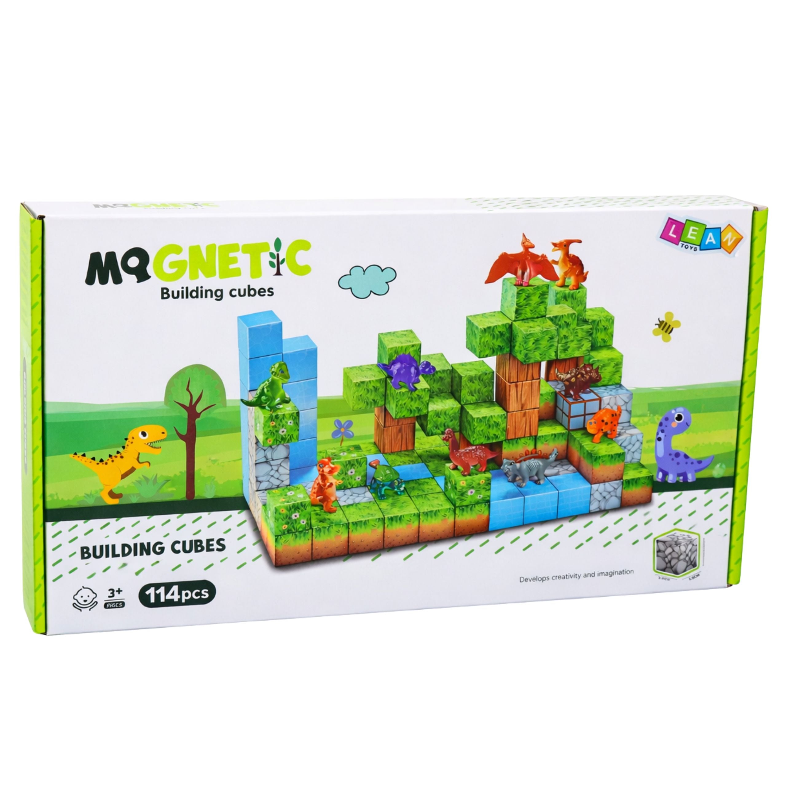Magnetic Construction Blocks Cubes Square World 3d 114 Pcs.