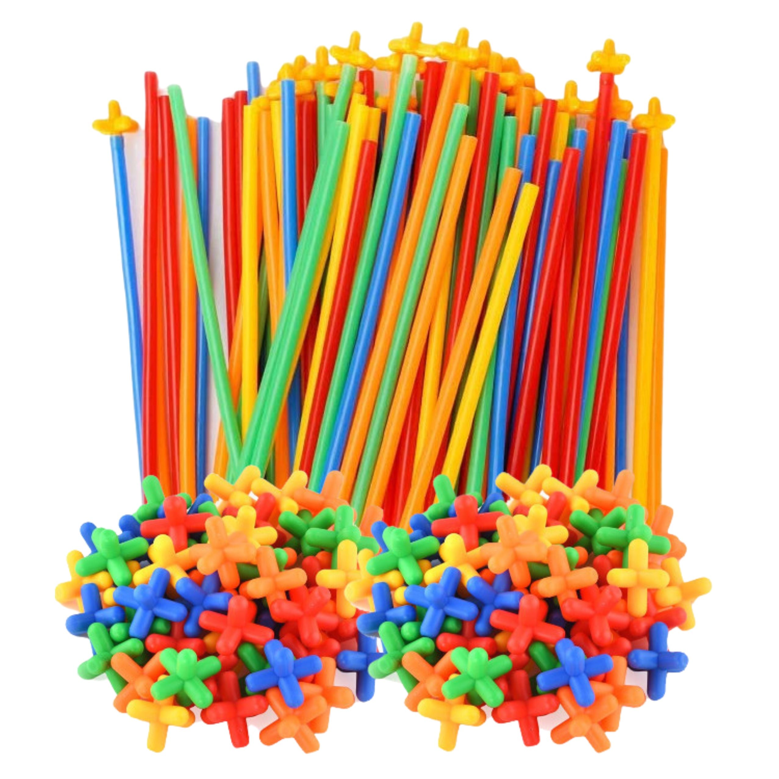 Straws 3d 4d Construction Blocks In A Box Colorful 1000 Pcs.