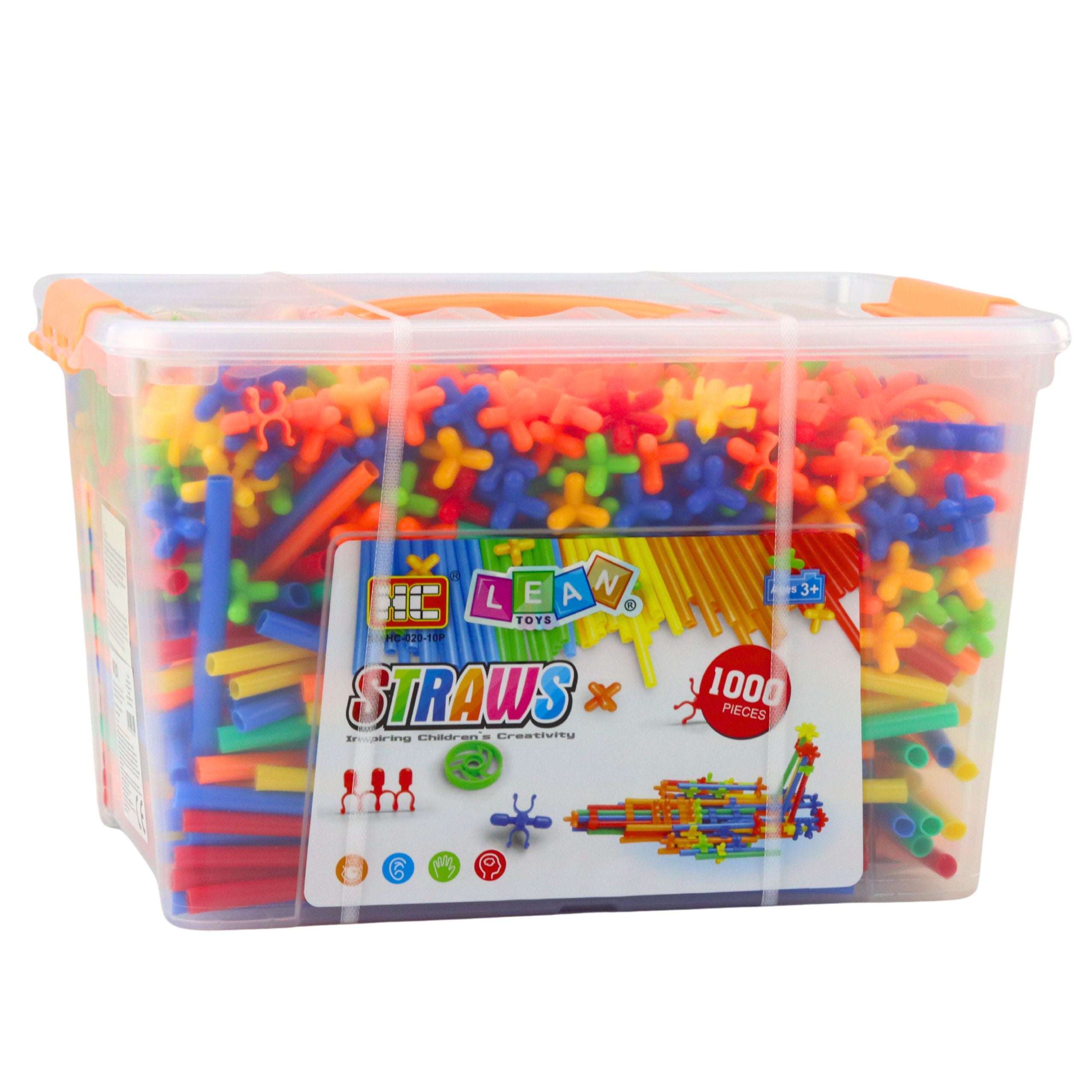 Straws 3d 4d Construction Blocks In A Box Colorful 1000 Pcs.