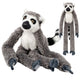 Plush Lemur Cuddly Toy With Velcro For Hanging Gray 35cm