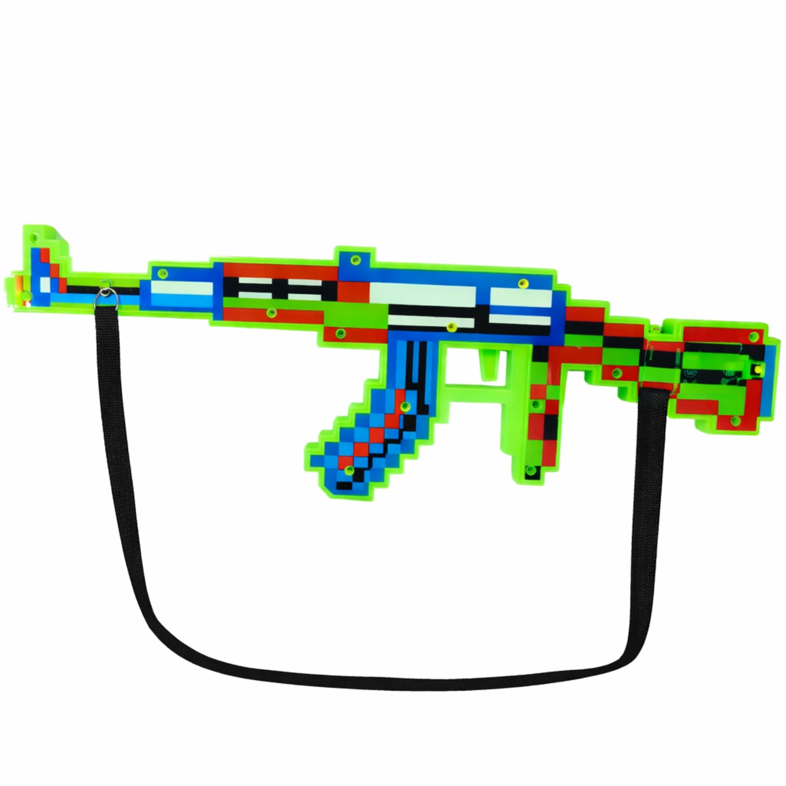 Pixel Rifle Weapon Lights Sounds Laser Green 45 Cm