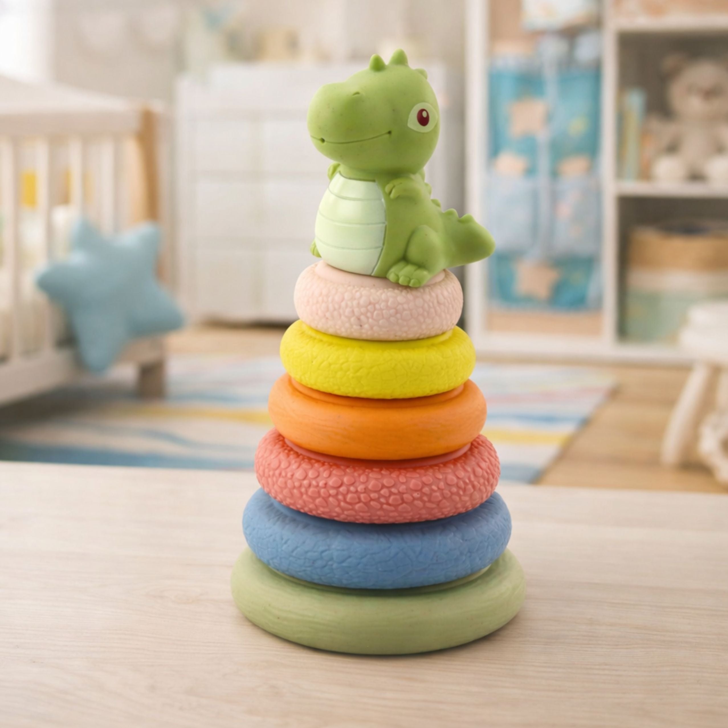 Soft Sensory Pyramid Dinosaur Rubber Eco Colorful