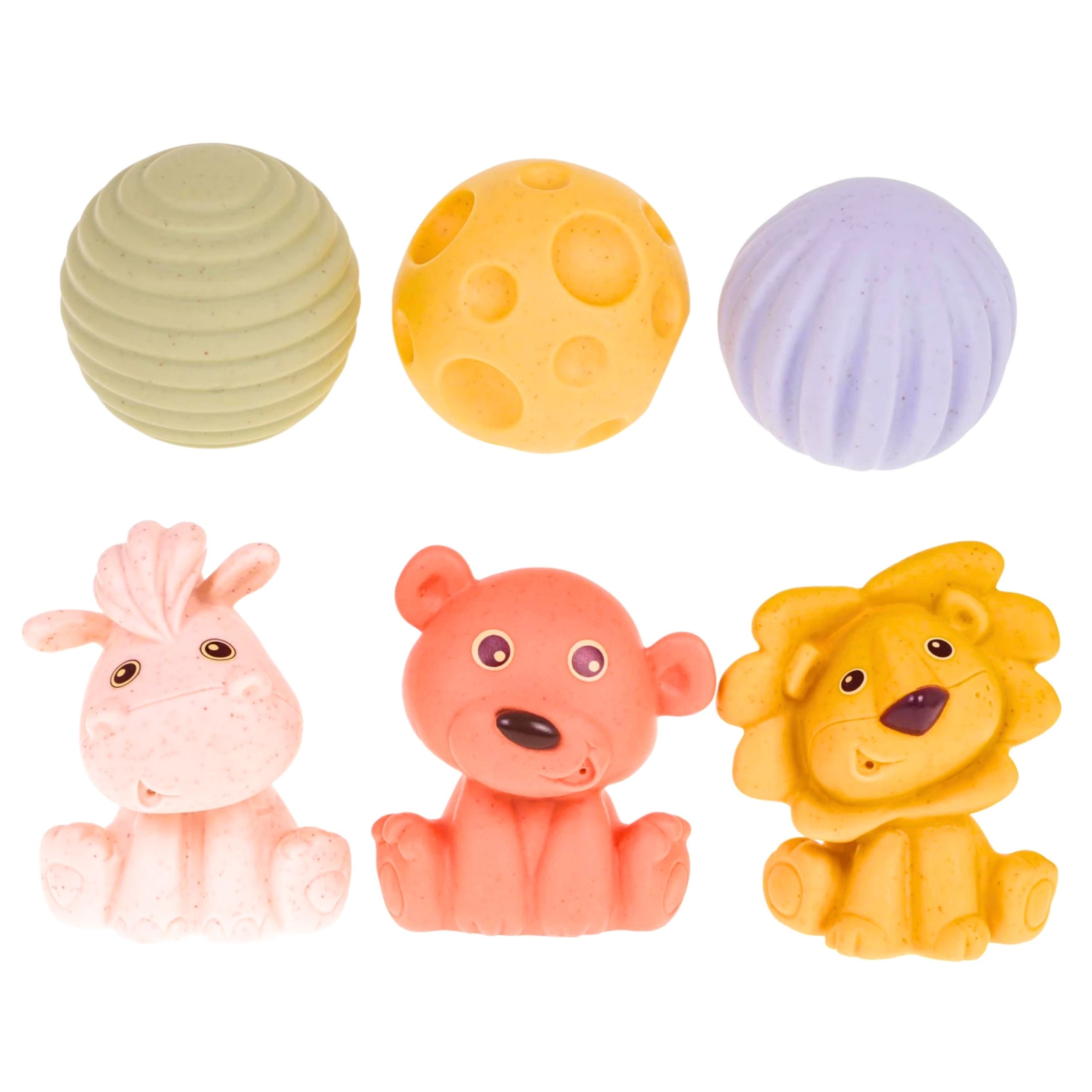 Set Of Soft Sensory Educational Eco Blocks Rubber Animals 18 Pcs.