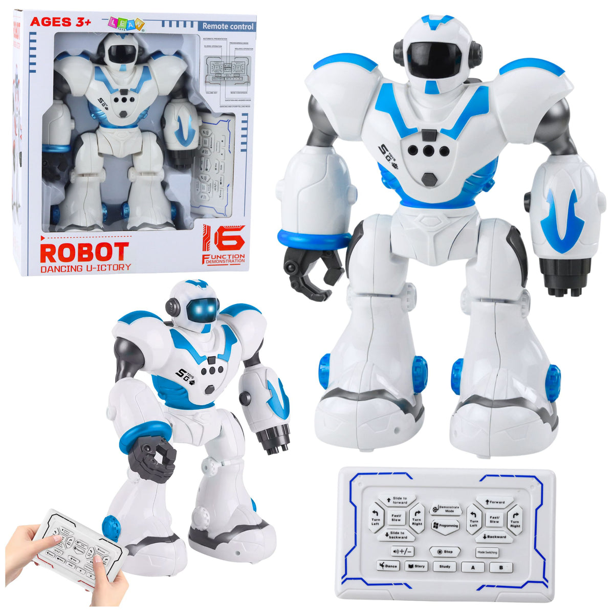 Interactive Remote Controlled Robot Rc 16 Functions Lights Sounds Blue