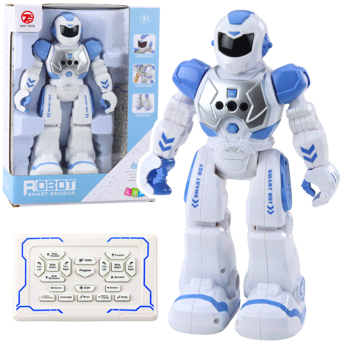 Dálkově ovládaný vzdělávací robot Rc Talking Dancing Lights Blue