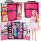 Pink Wardrobe Set For Dolls Dresses Shoes Accessories