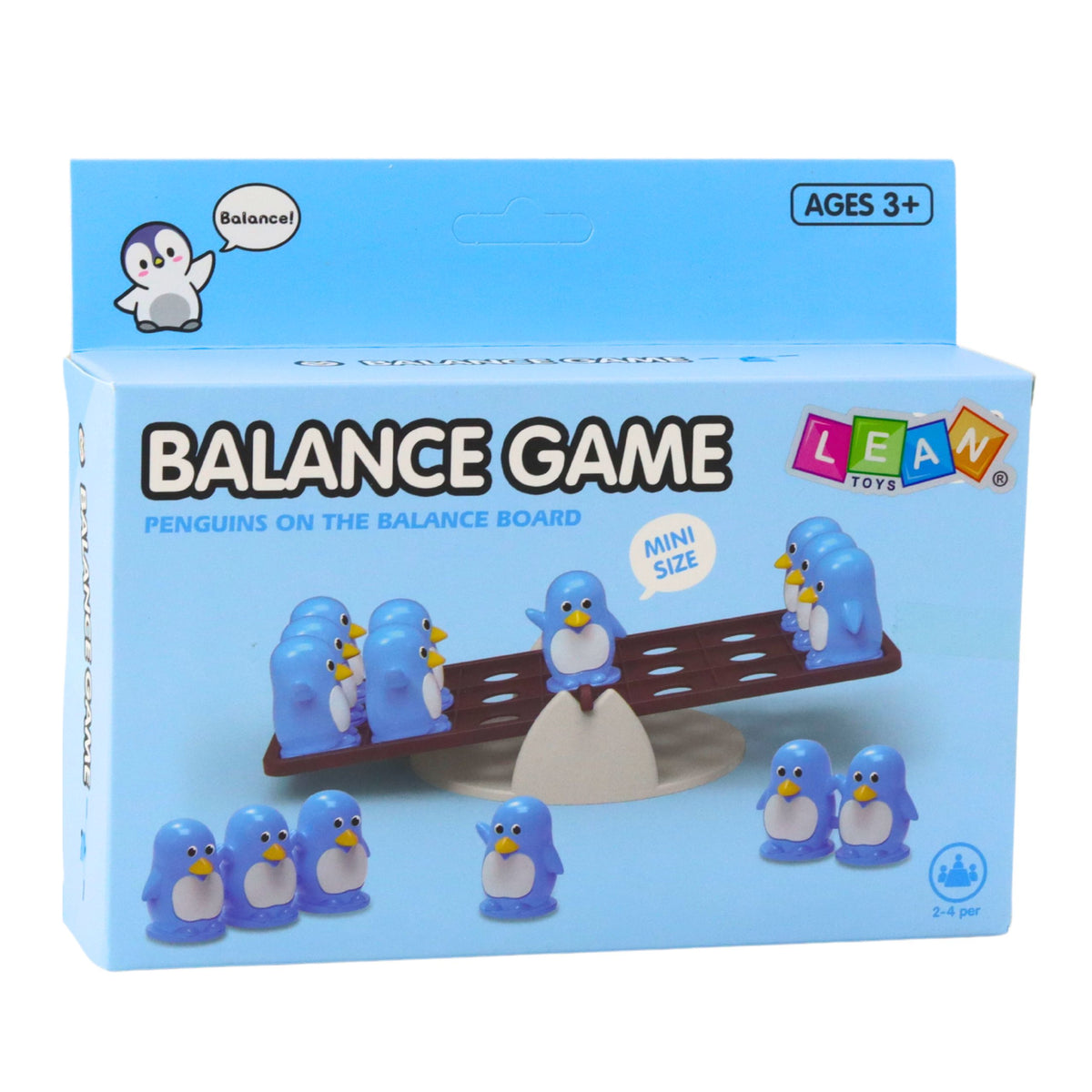 Blue Penguin Balancing Educational Skill Game For Children