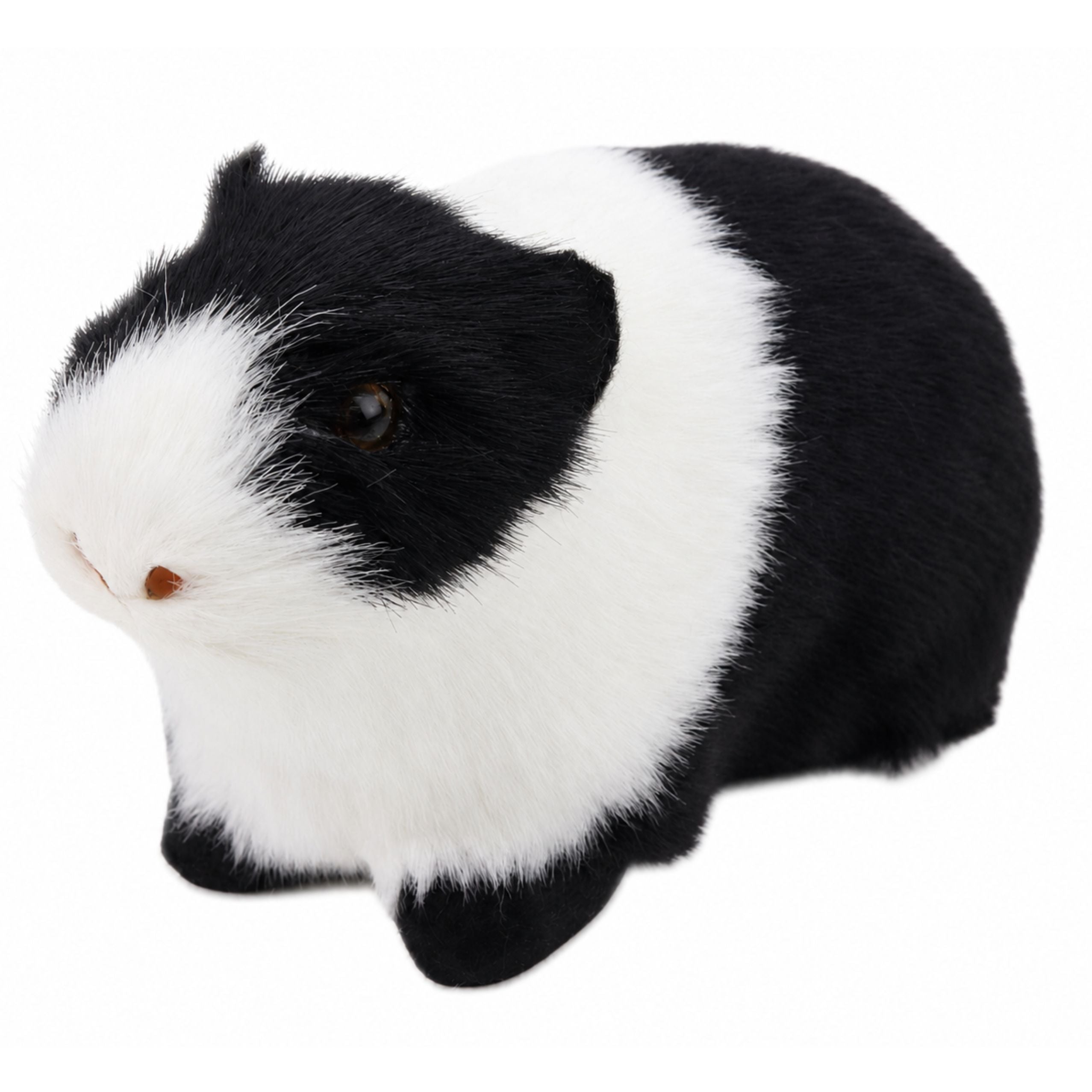 Guinea Pig Realistic Soft Fur Animal Black And White 12 Cm