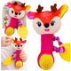 Plush Deer Rattle With Teether And Squeaker For Babies