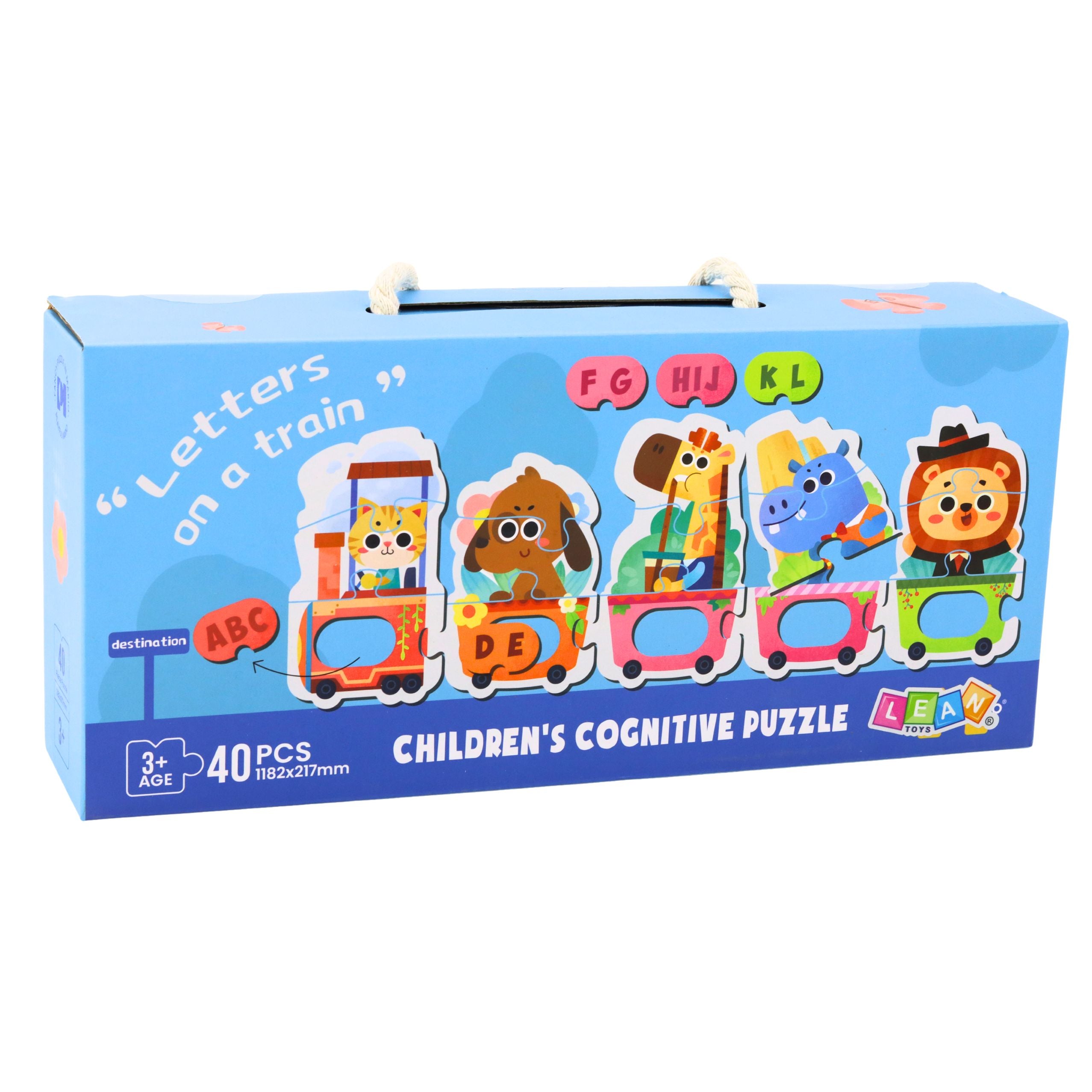 Educational Puzzle For Toddlers Alphabet Train With Animals 40 Pcs.