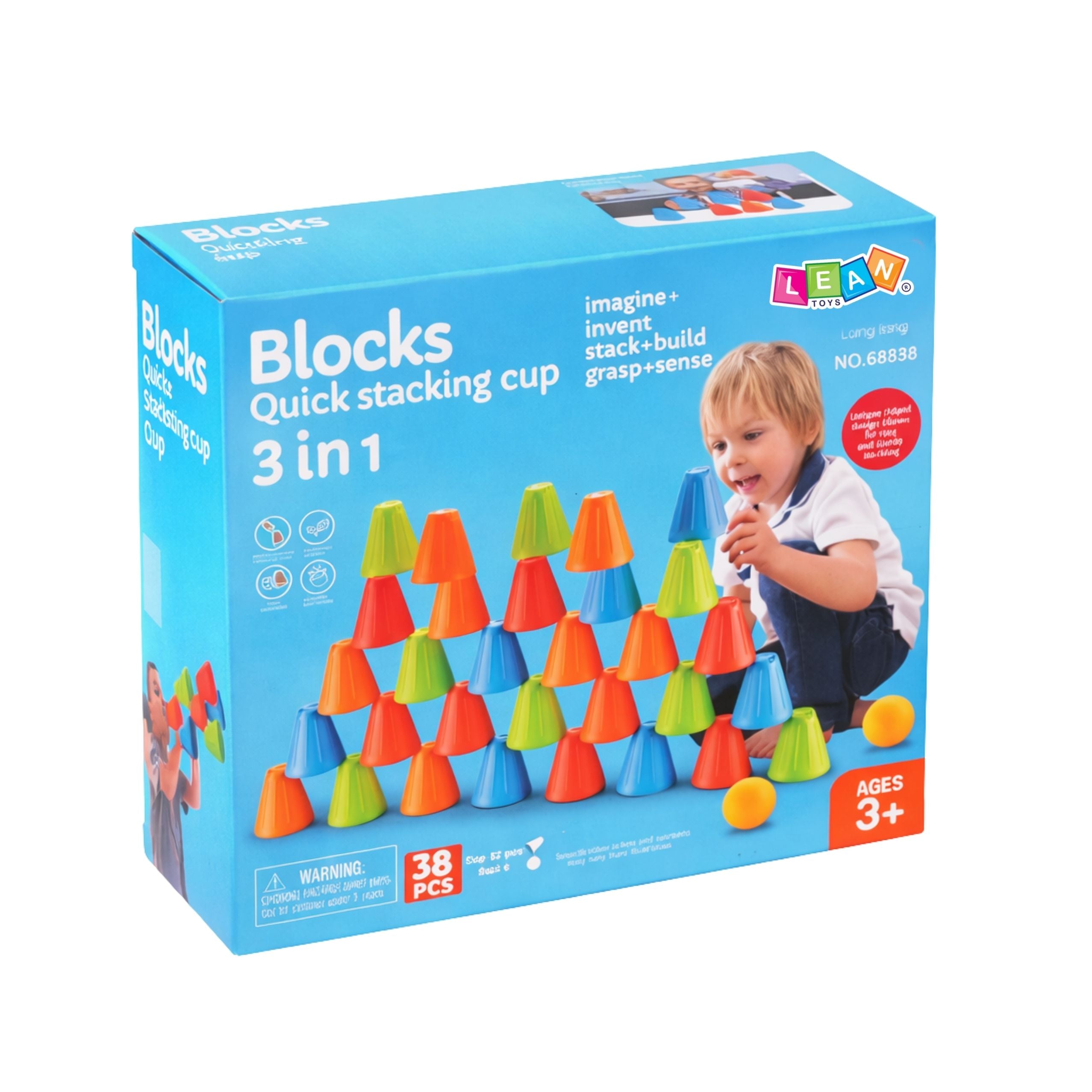 Educational Skill Game Fast Cups 3in1 Balls Cups 38 Pcs.