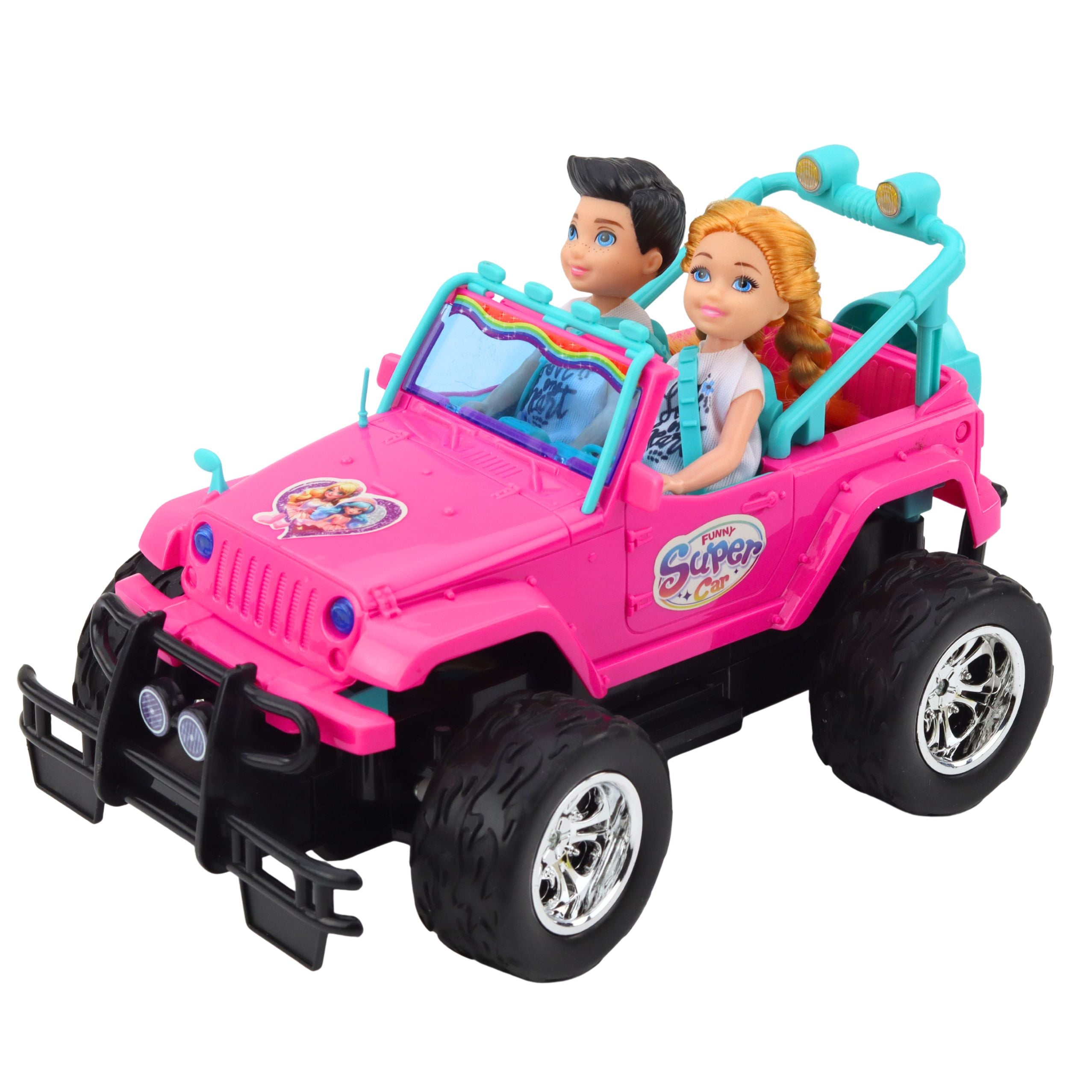 Remote Controlled Rc Off-road Car With Dolls Pink 1:16