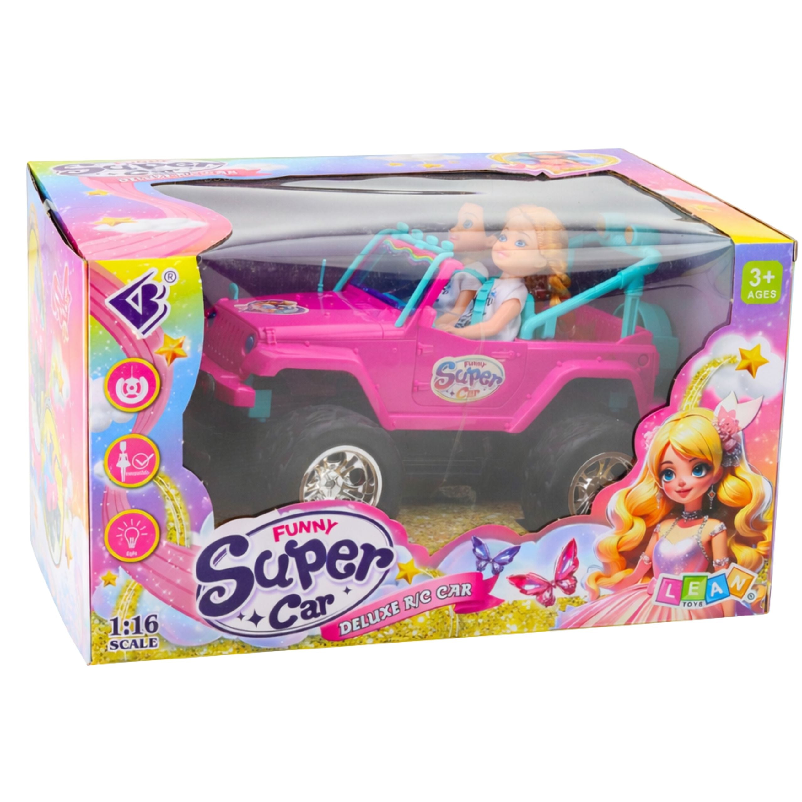 Remote Controlled Rc Off-road Car With Dolls Pink 1:16