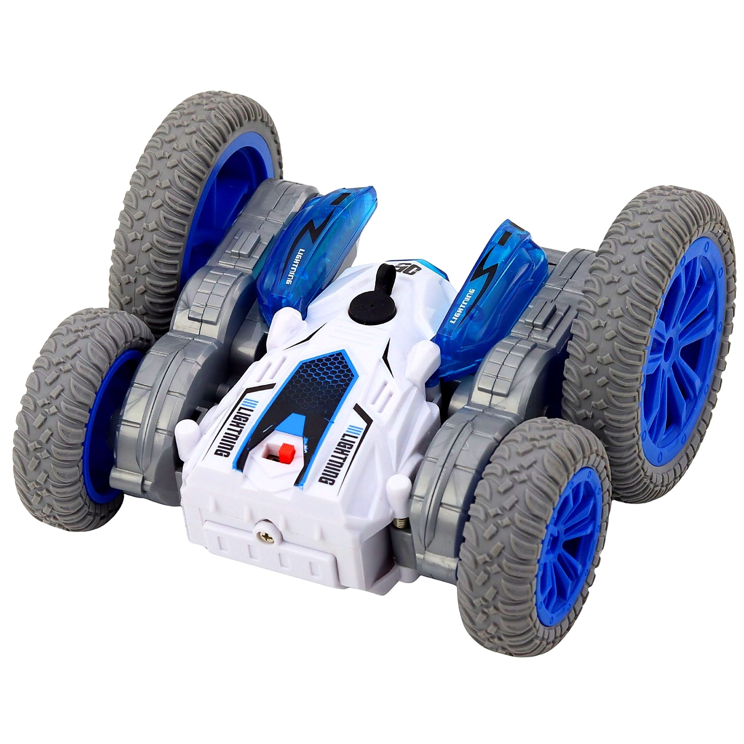 Remote Controlled Stunt Car Rc Lights Smoke Drift 360° Blue