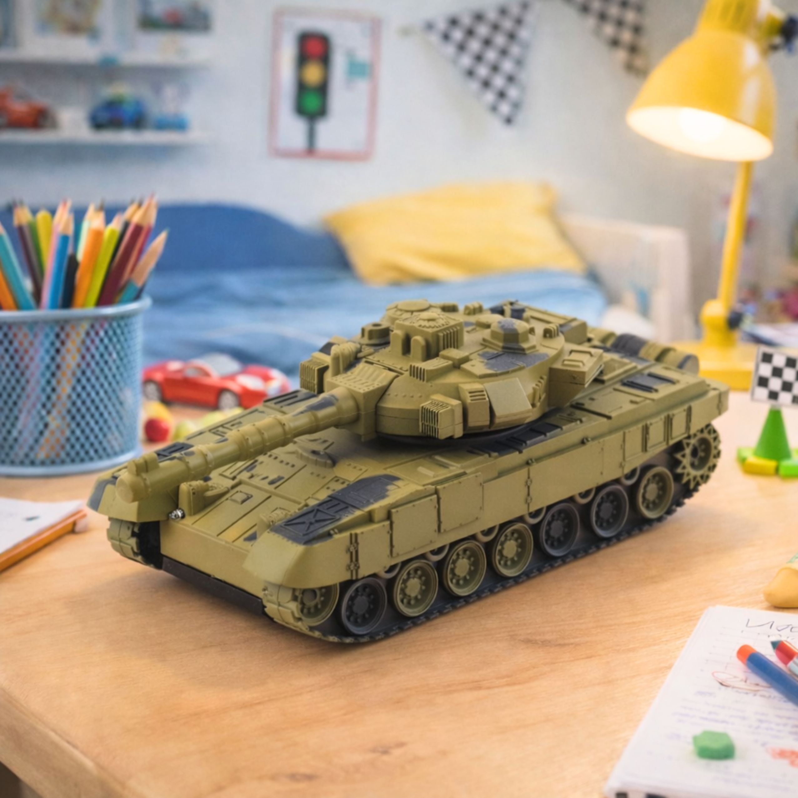 T90 Military Tank Remote Controlled Rc Lights Sounds Sand 1:18