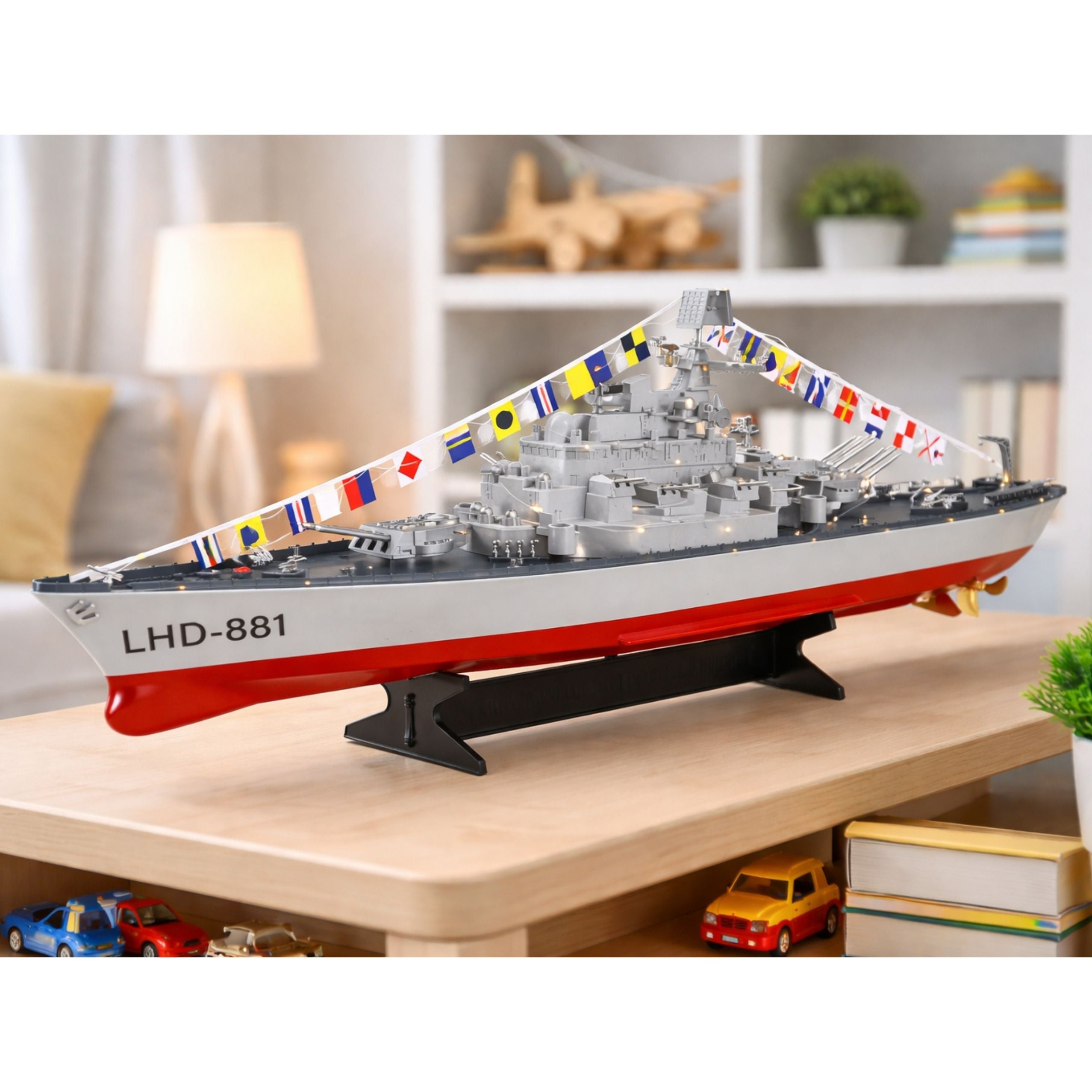 Rc Aircraft Carrier Warship Remote Controlled Led Lighting 1:390