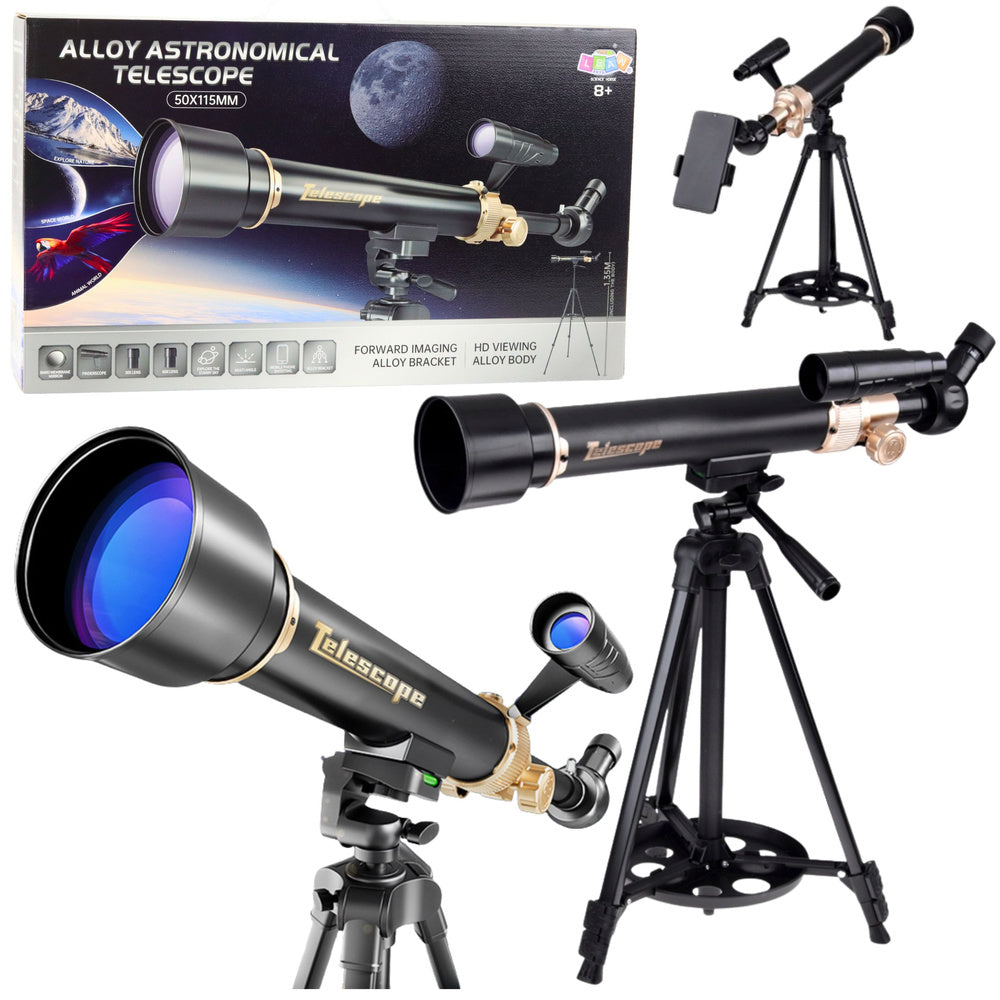 Educational Aluminum Astronomical Telescope With Tripod And Accessories 1.35 M