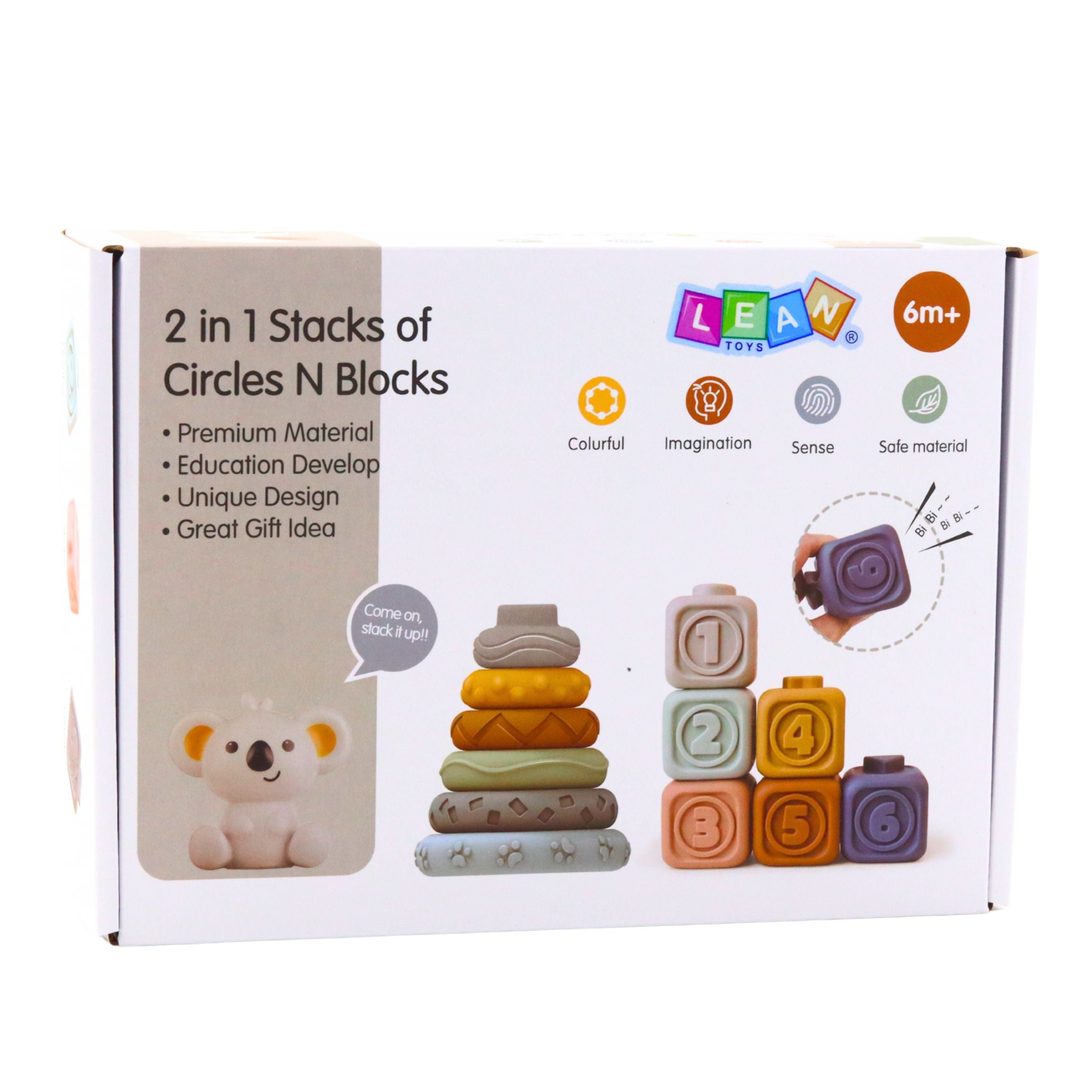 Sensory Educational Blocks Tower Of Soft Rubber Blocks Koala 13 Pcs.
