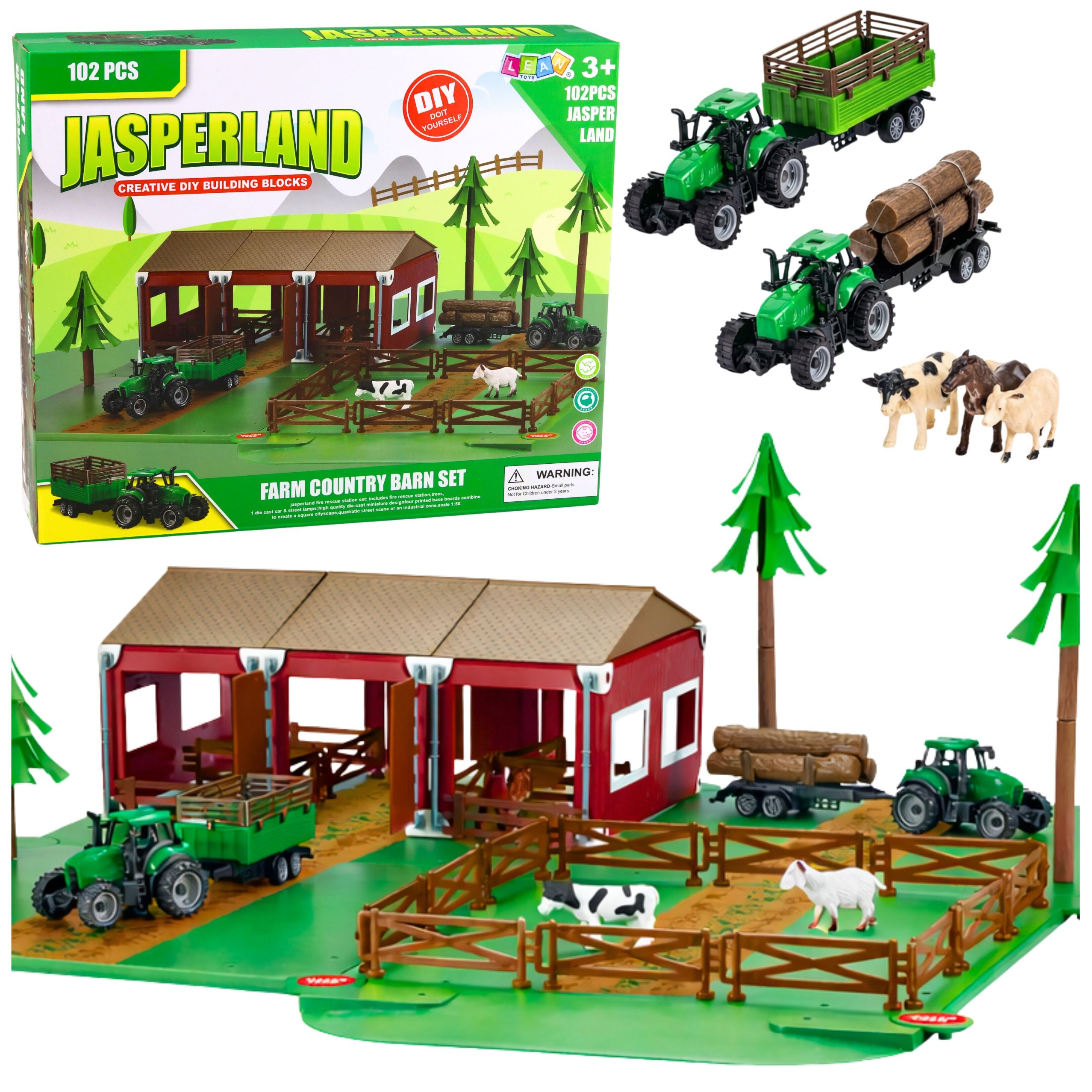Farm Set Farmhouse Tractors Animals 102 Pcs.