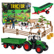 Agricultural Set Tractor With Trailer Animals Farmers Farm 45 Pcs.
