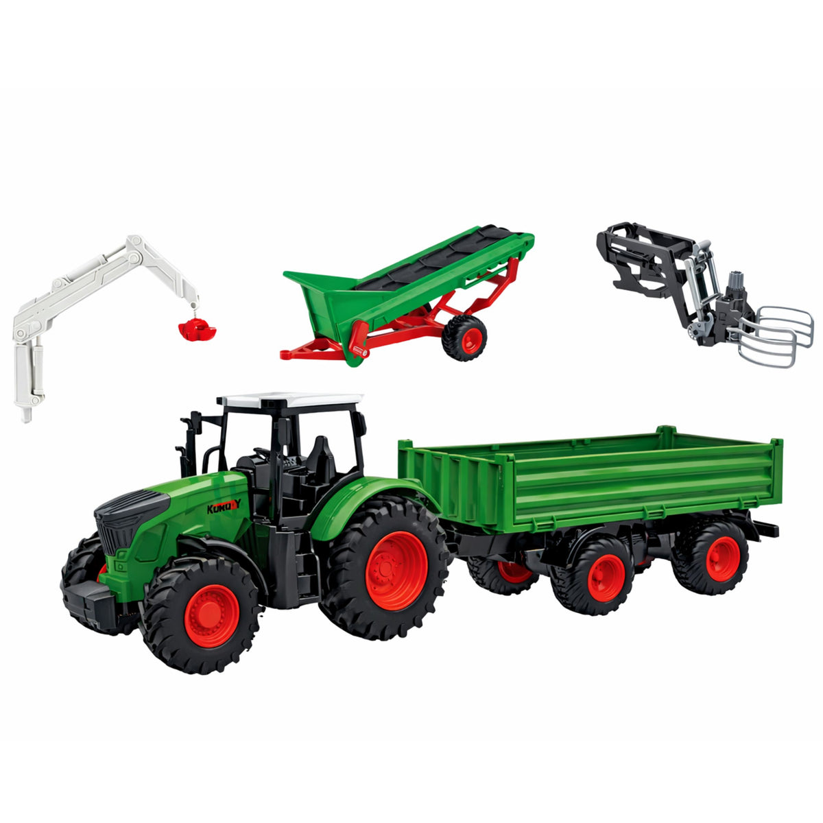 Set Agricolo Trattore Con Rimorchio Animali Farmers Farm 45 Pz.