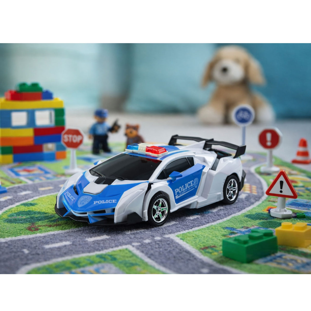 Auto Robot 2in1 Police Remote Controlled Police Car Rc 1:18