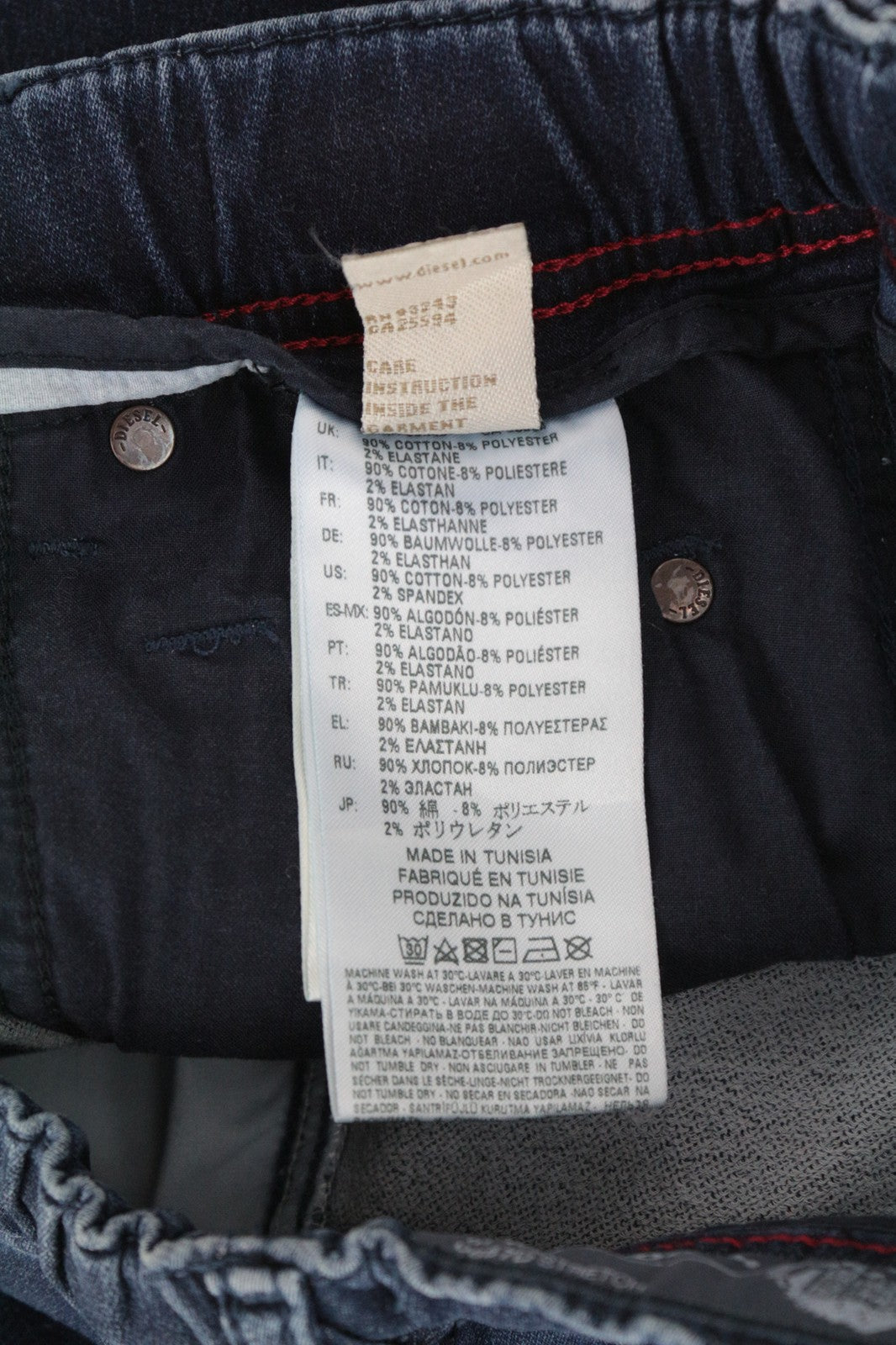 Diesel Krooley-ne 0687dmen Jeans Sweat Jogg Tapered Denim albastru contrastant