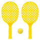 Shuttleball Set - For Use With Foam Ball Only Amarillo ÚNICA