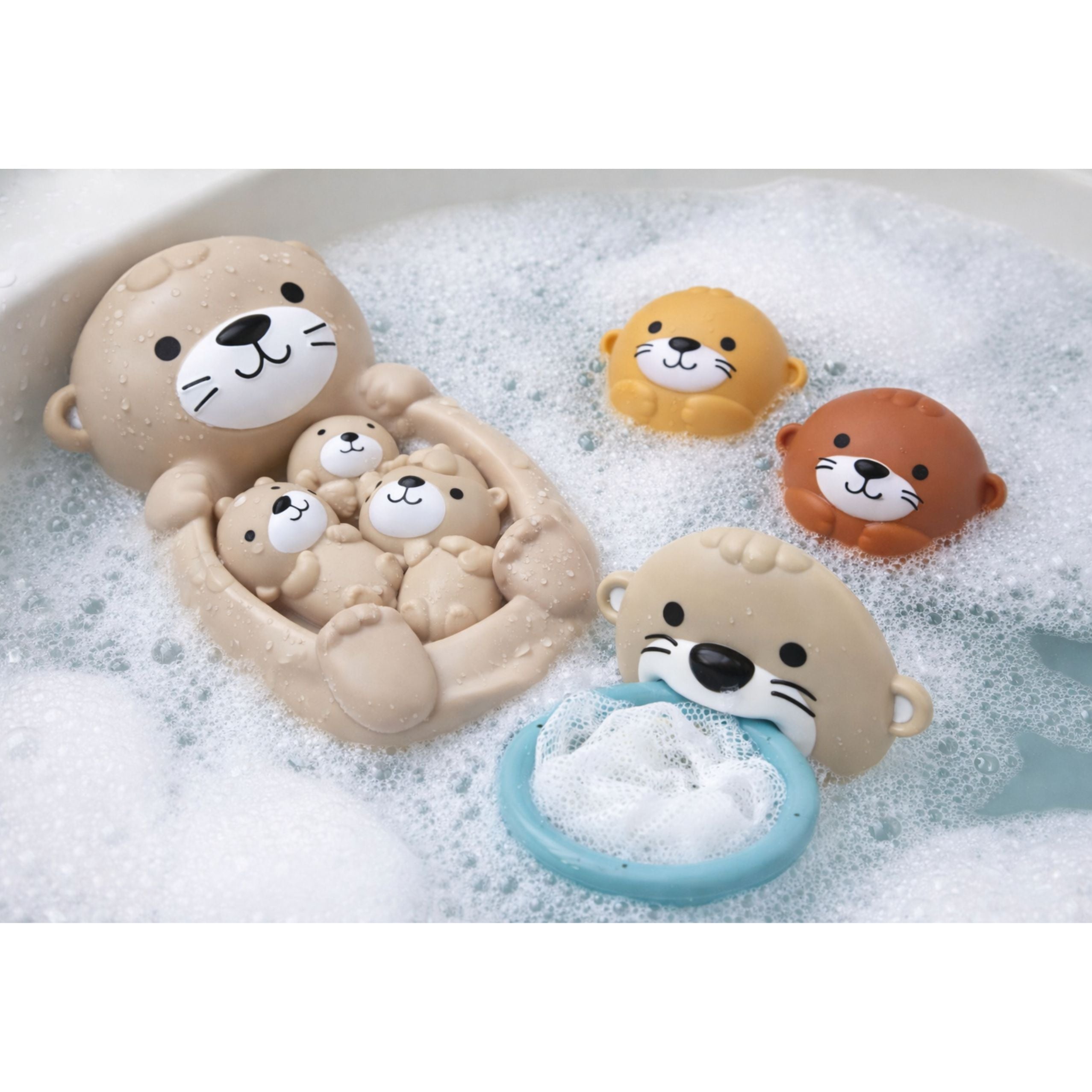Bath Toy Set Otter Family Basket Balls 7 Pcs.
