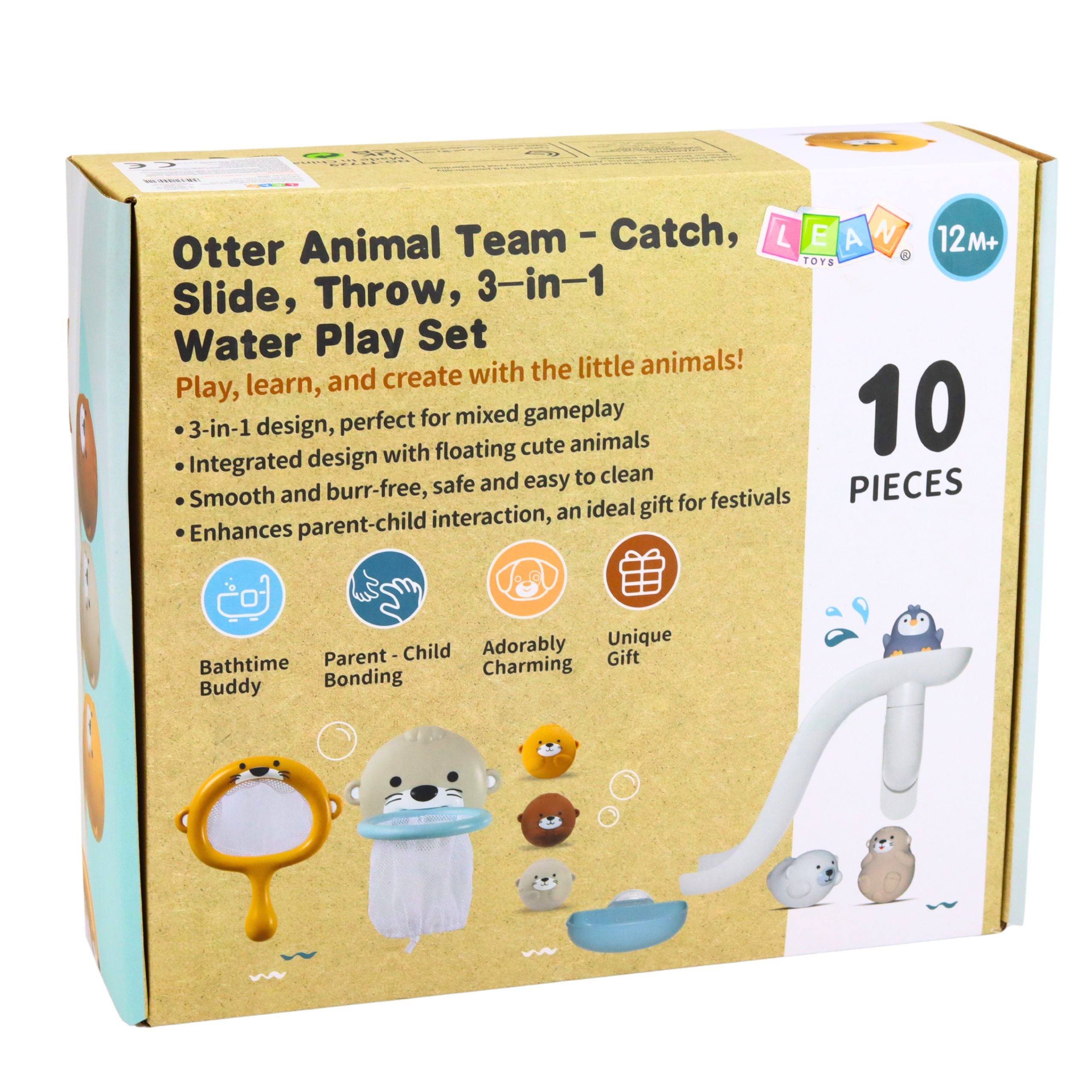 Bath Toys Otter Animals Slide Basket Strainer 10 Pcs.