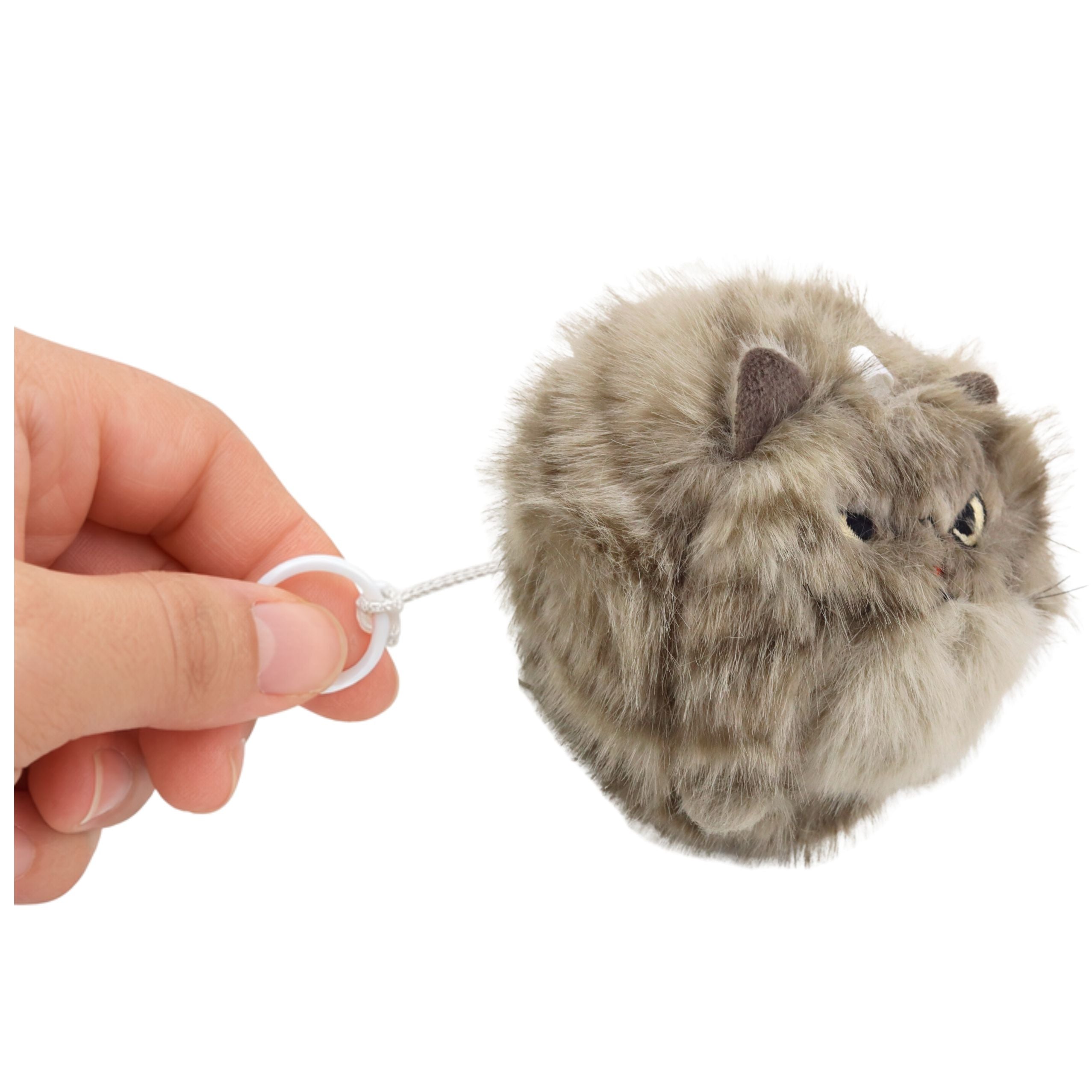 Plush Brown Kitten With Wiggle Tail Squeaking Sounds Keychain 9 Cm