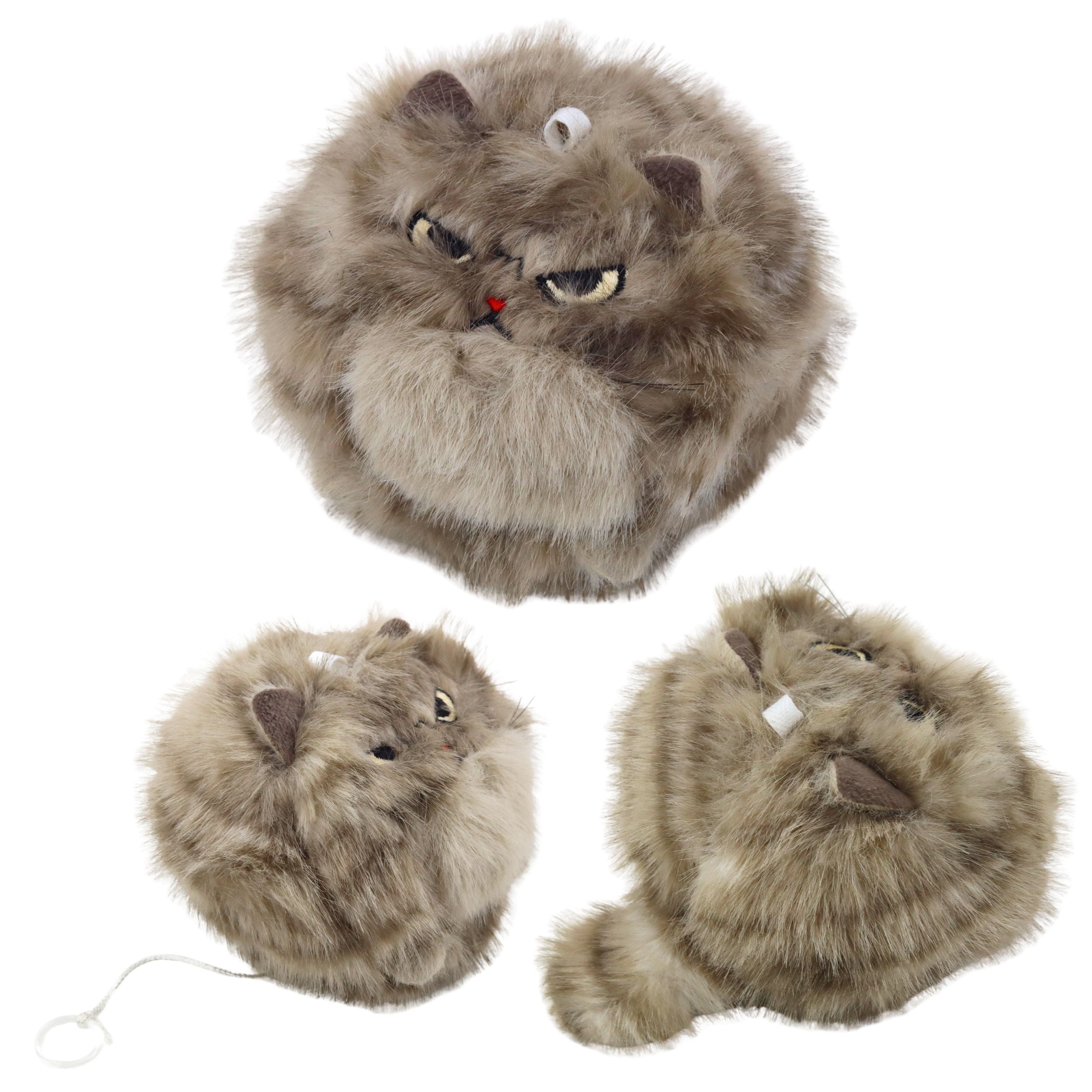 Plush Brown Kitten With Wiggle Tail Squeaking Sounds Keychain 9 Cm