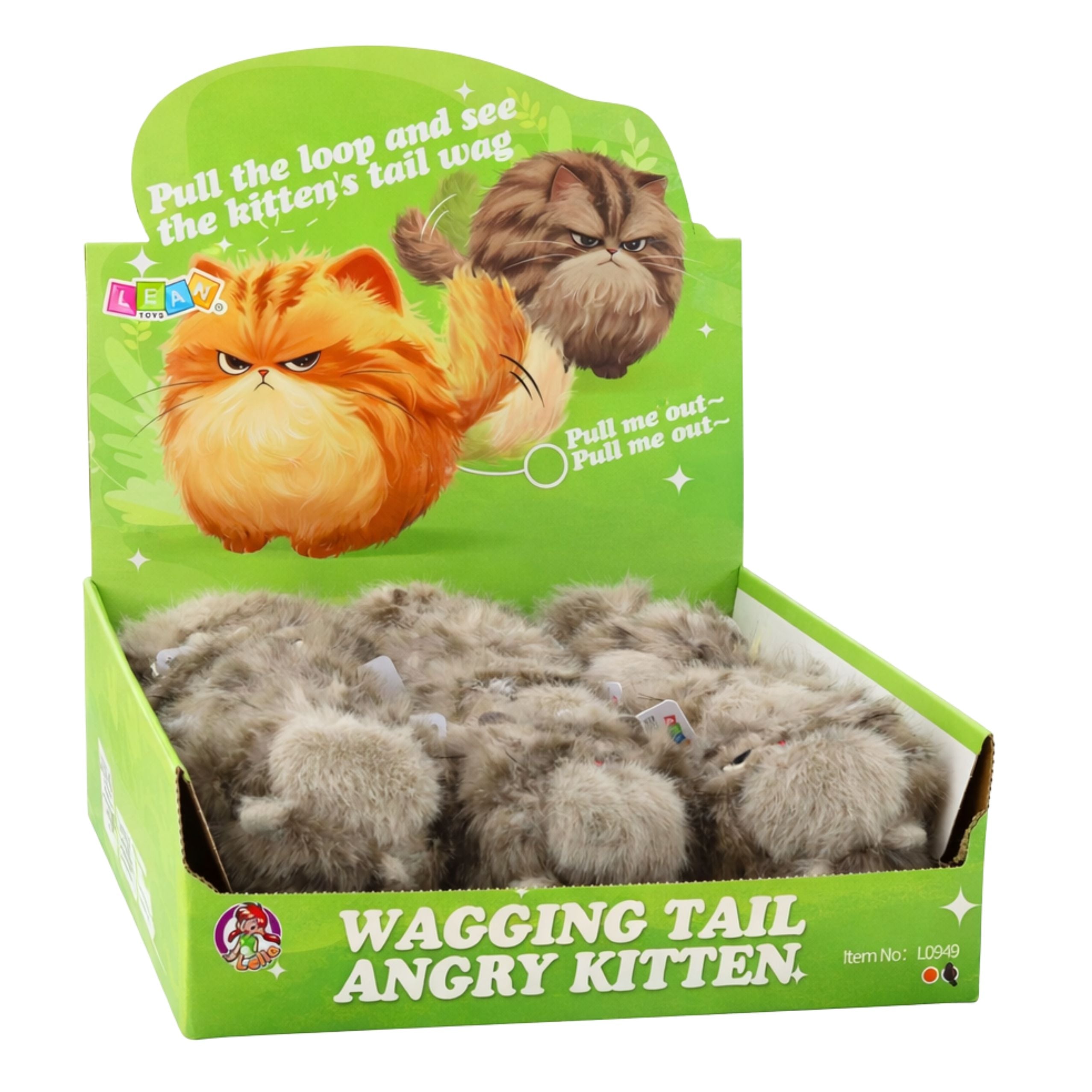 Plush Brown Kitten With Wiggle Tail Squeaking Sounds Keychain 9 Cm