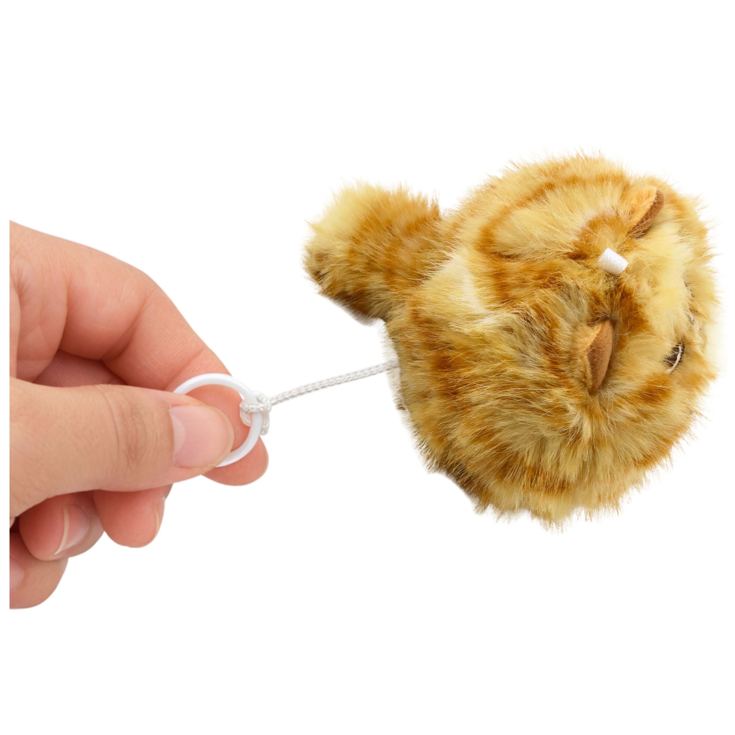 Plush Kitten With Wiggle Tail Squeaking Sounds Keychain 9 Cm