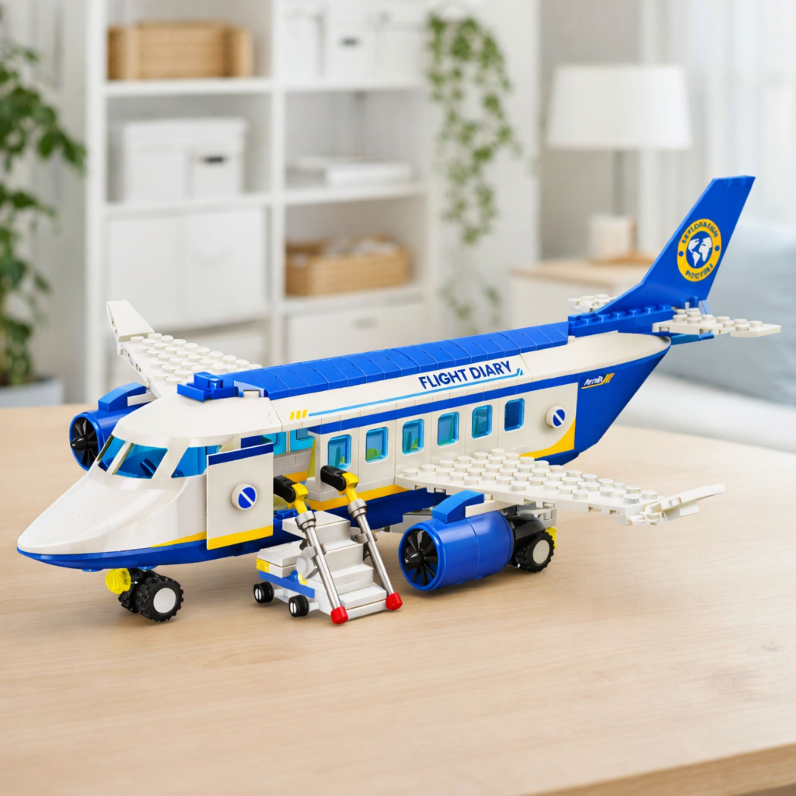 Building Blocks Passenger Plane Robot 2in1 Lights 417 Pcs.