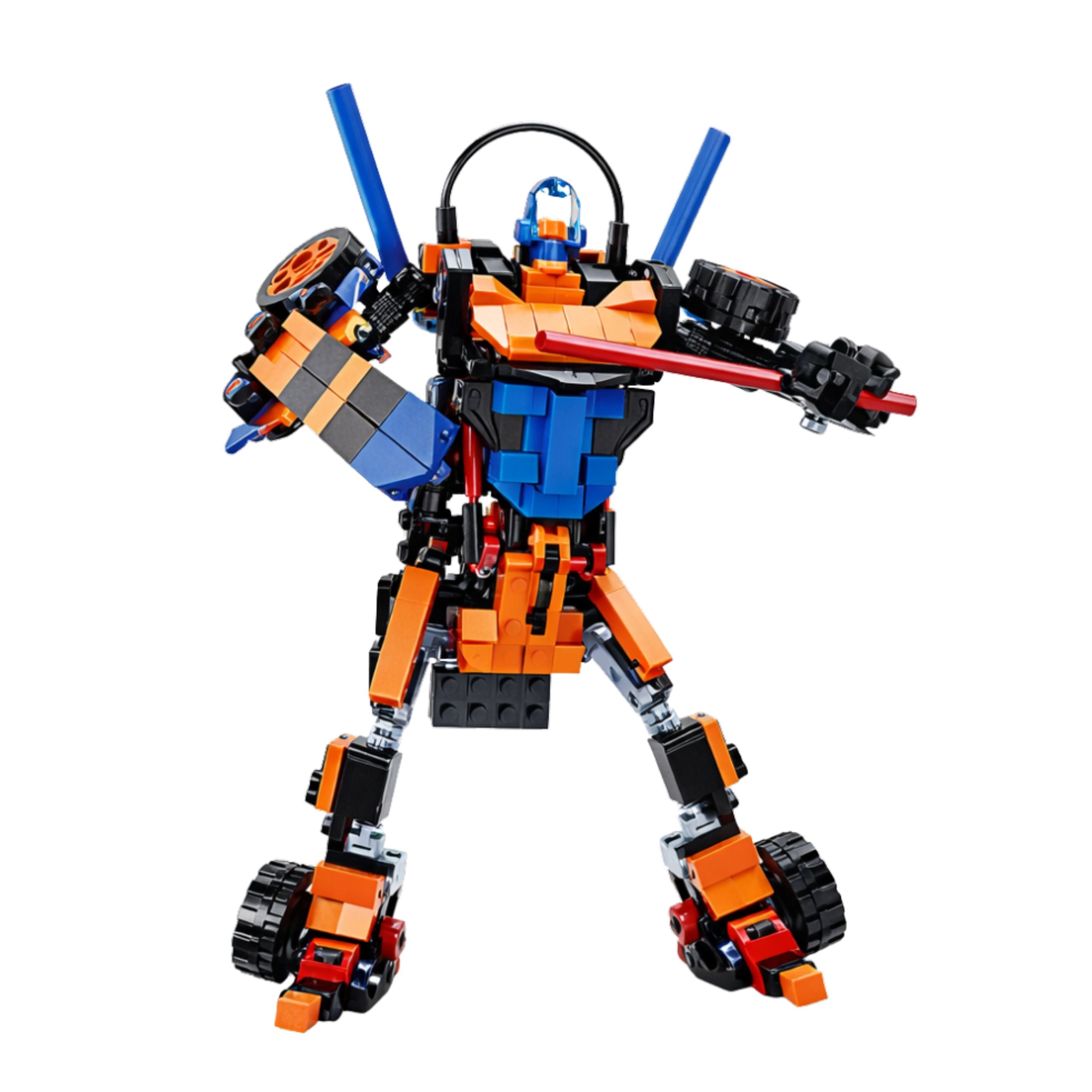 Construction Bricks Car Robot Racer 2in1 Orange 322 Pcs.