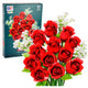 Construction Blocks Flower Bouquet Red Roses Gypsophila 952 Pcs.