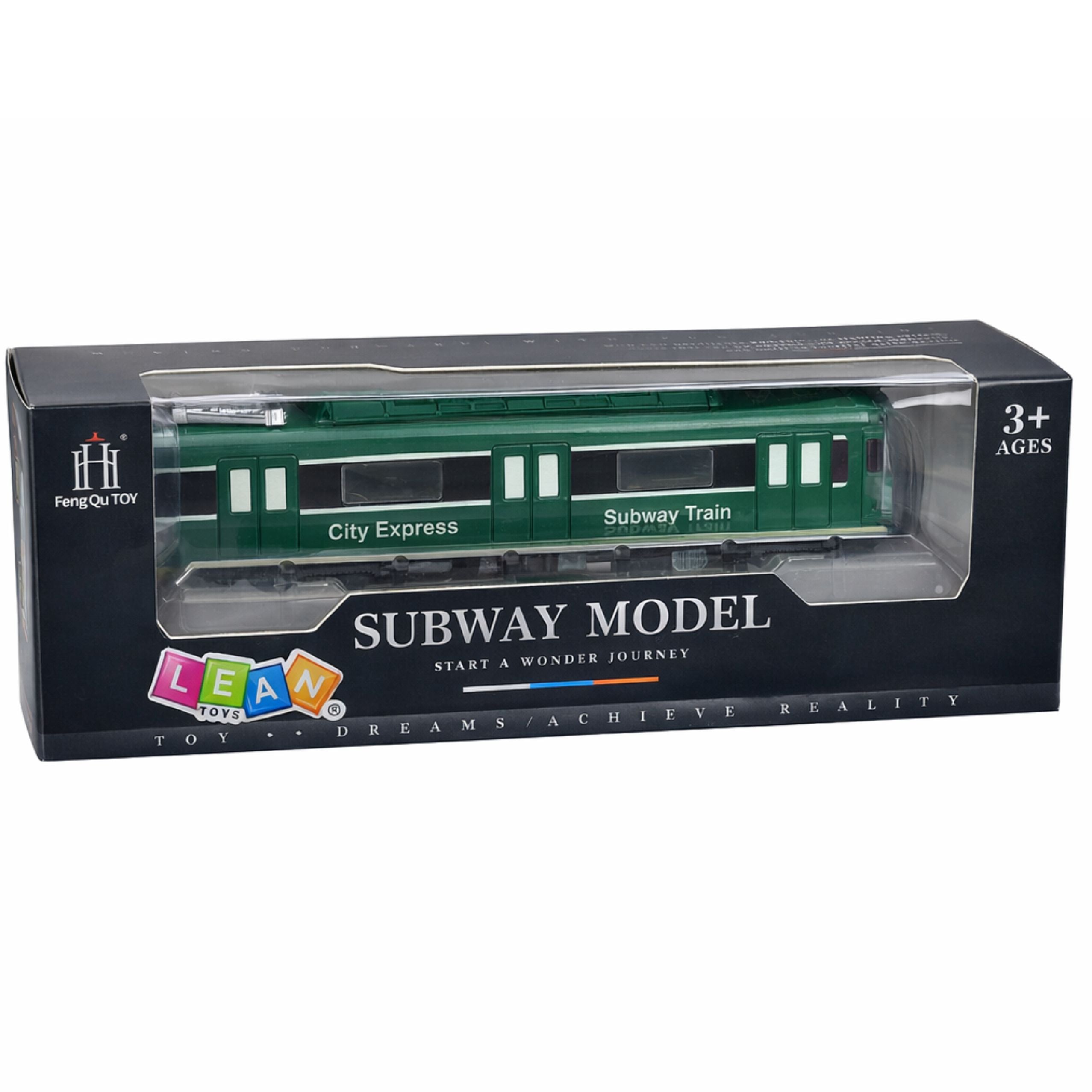 Metro Train City Express Opening Doors Lights Sounds Green