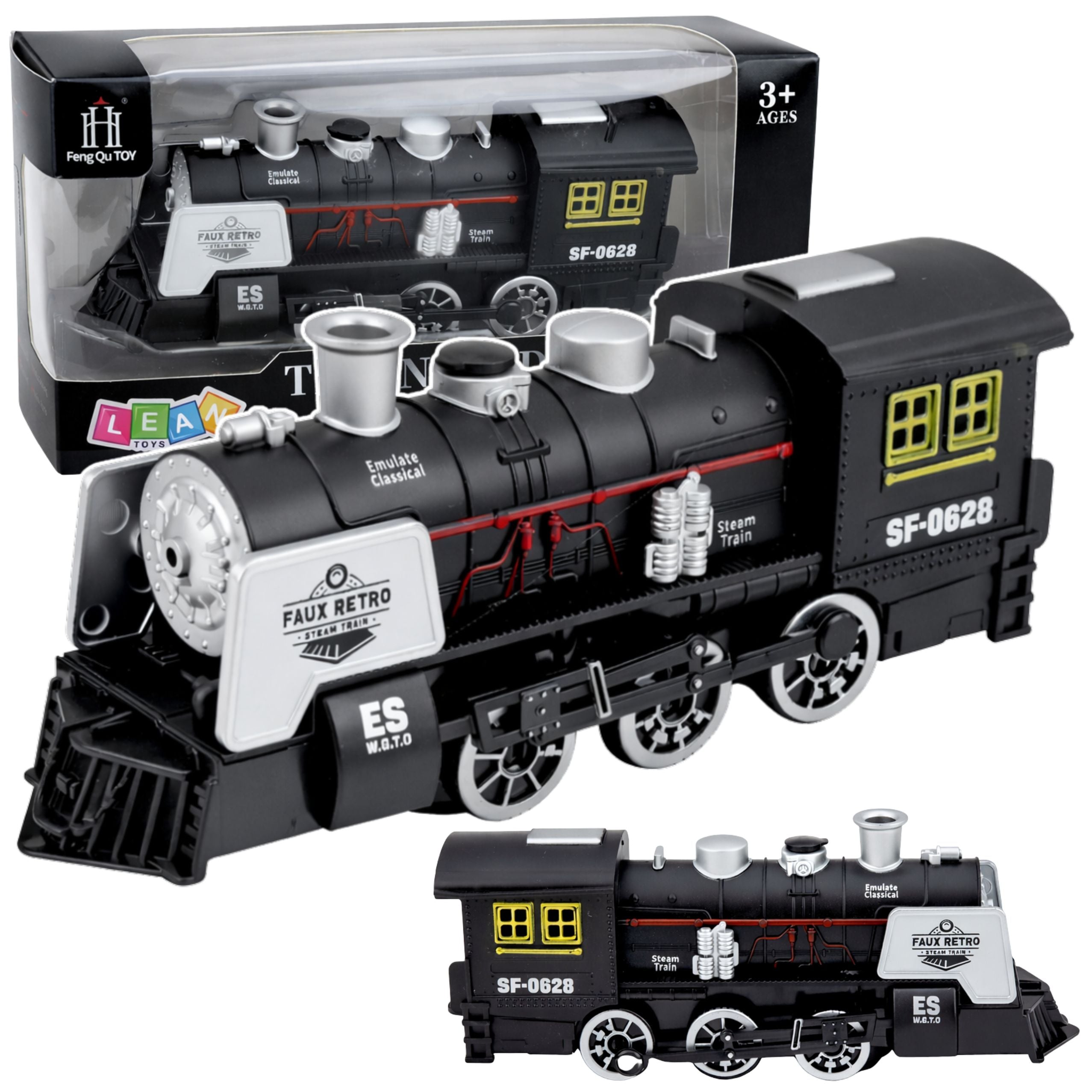 Classic Locomotive Obstacle Sensor Smoke Lights Sounds Black