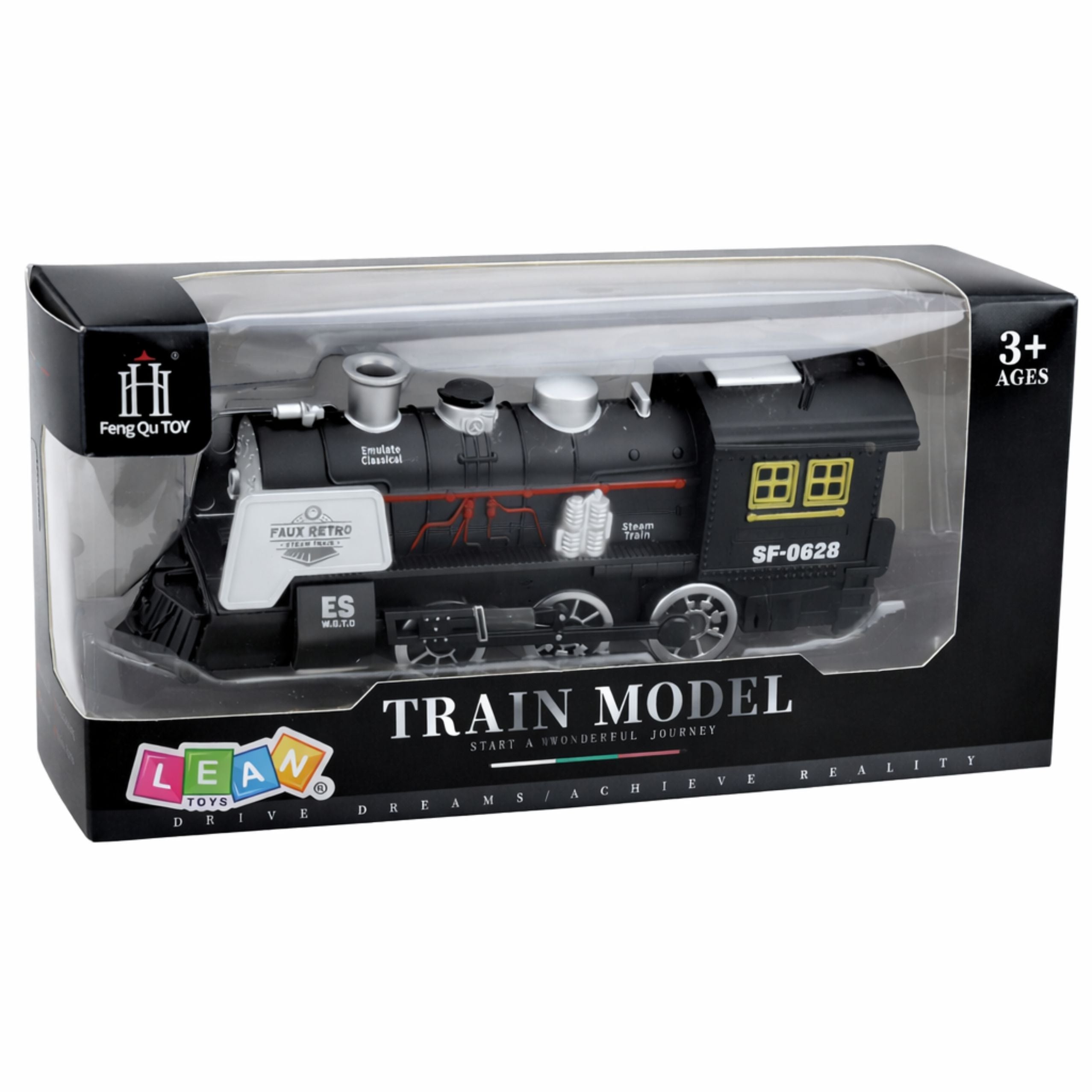 Classic Locomotive Obstacle Sensor Smoke Lights Sounds Black