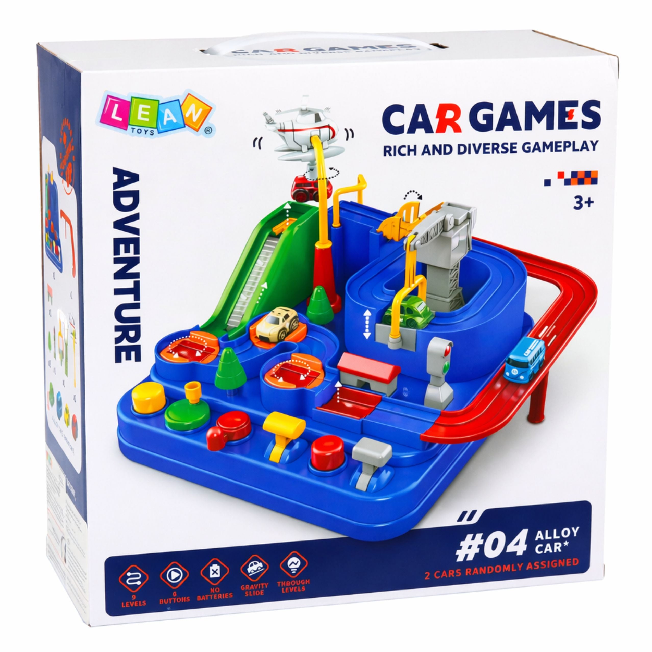 Car Obstacle Course Interactive Educational Parking Lot 4 Cars Blue