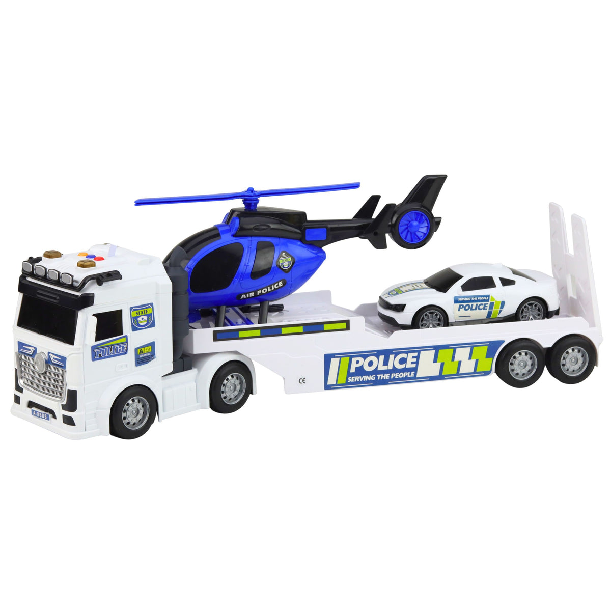 Police Truck Tow Truck Car Helicopter Lights Sound Set