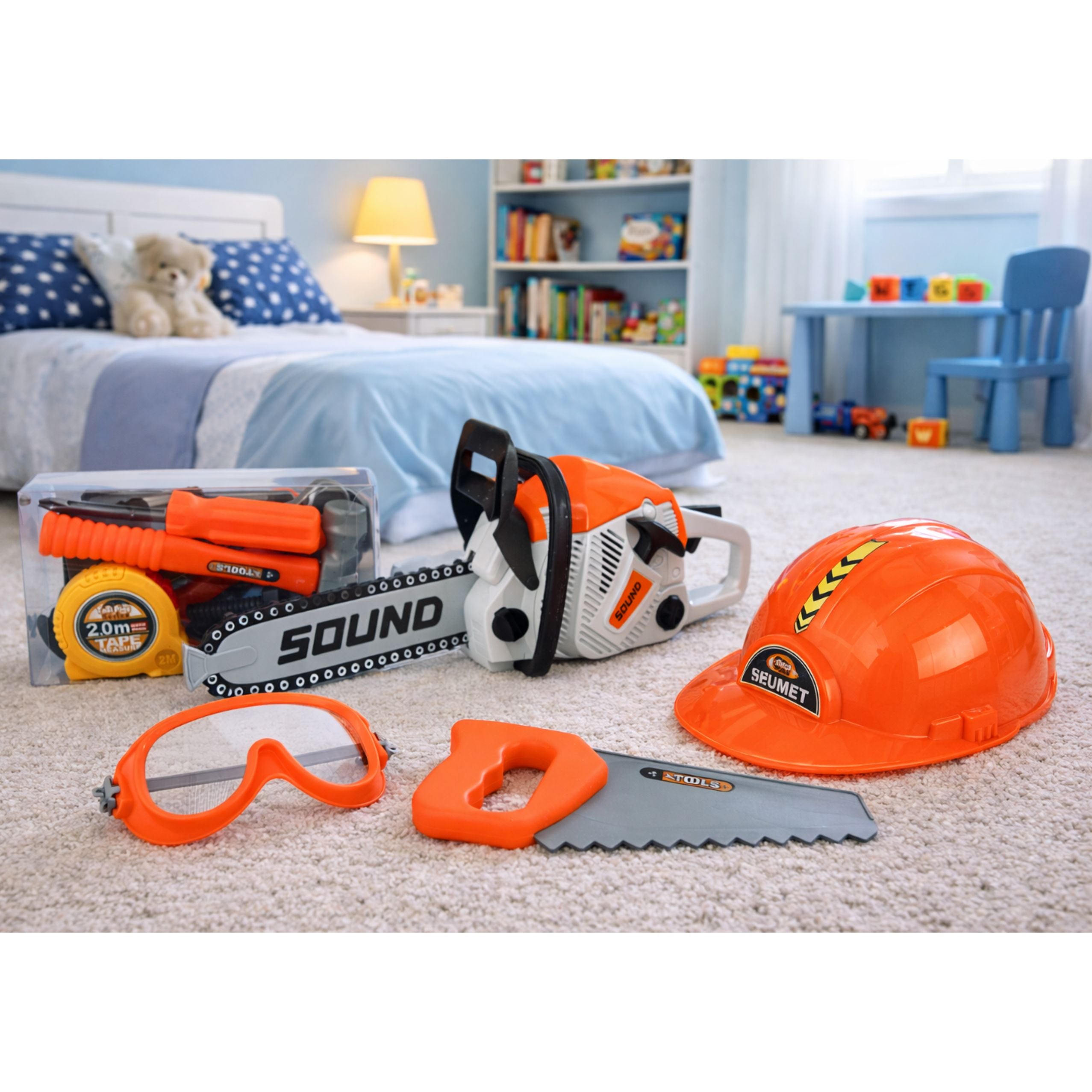Diy Kit Chainsaw Helmet Glasses Tools Sounds